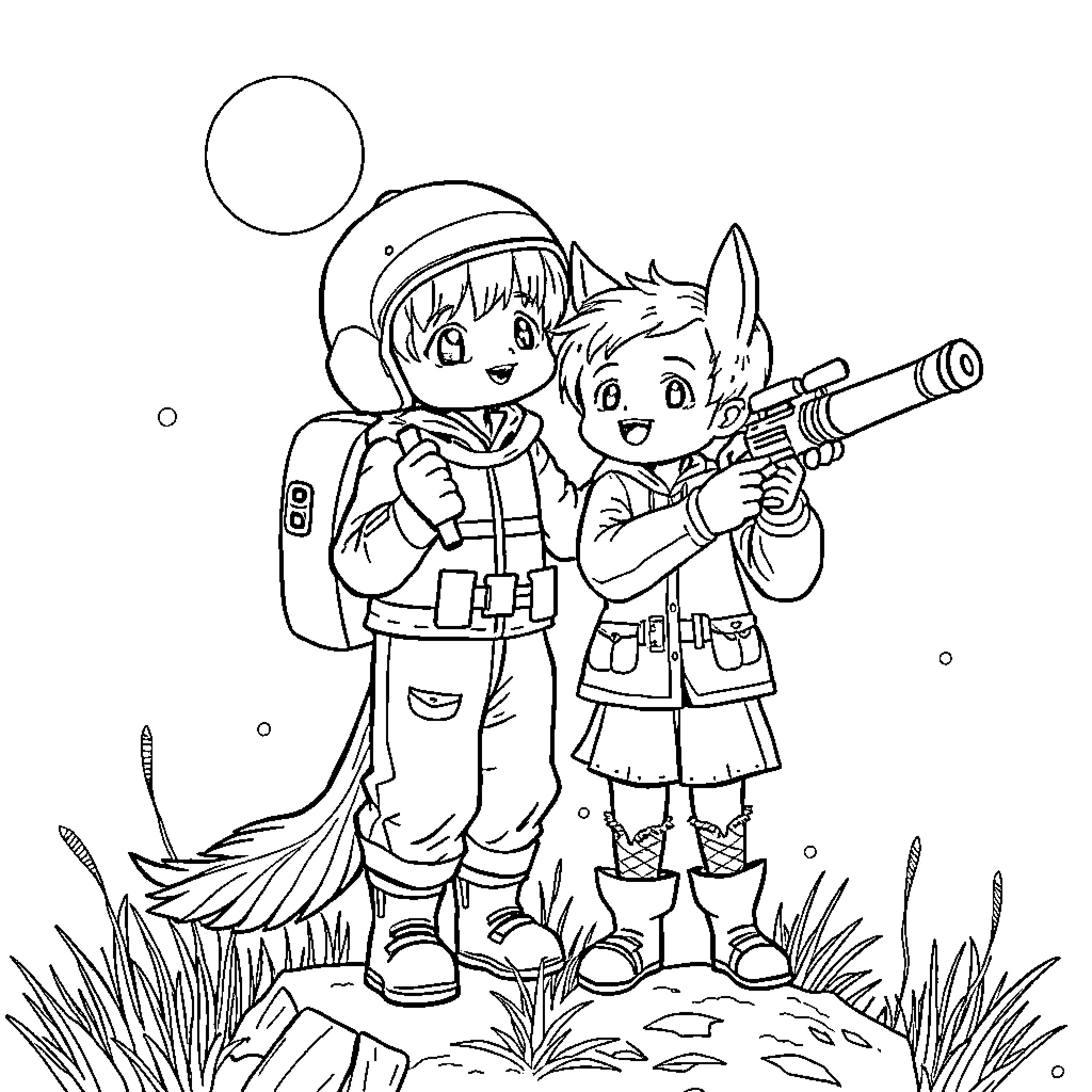 Соник: Детские приключения в природе Coloring Page (free black-and-white line drawing printable PDF for all, from beginners to advanced learners, including children, teens, adults, and seniors)