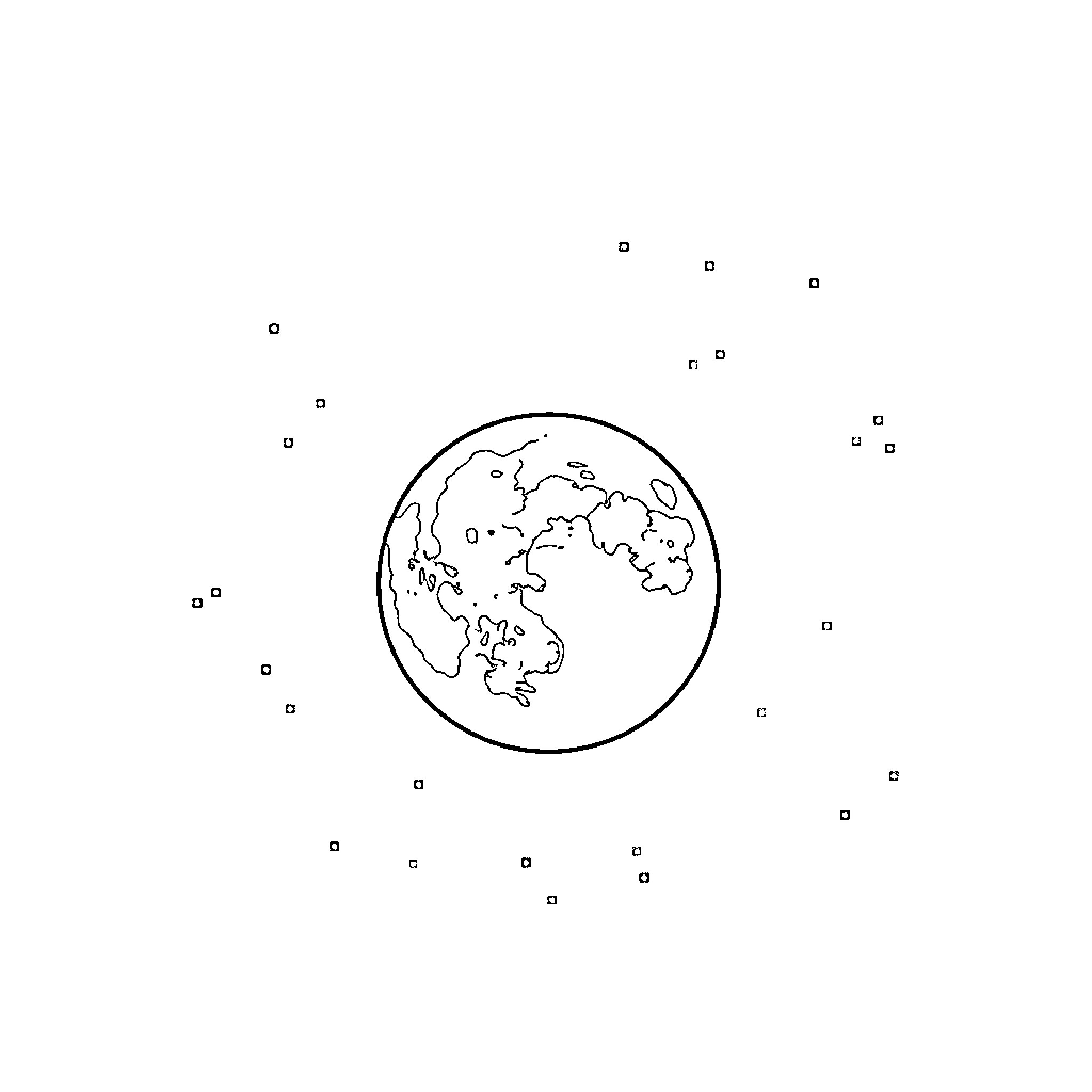 Moon and Earth in the night sky Coloring Page (free black-and-white line drawing printable PDF for all, from beginners to advanced learners, including children, teens, adults, and seniors)