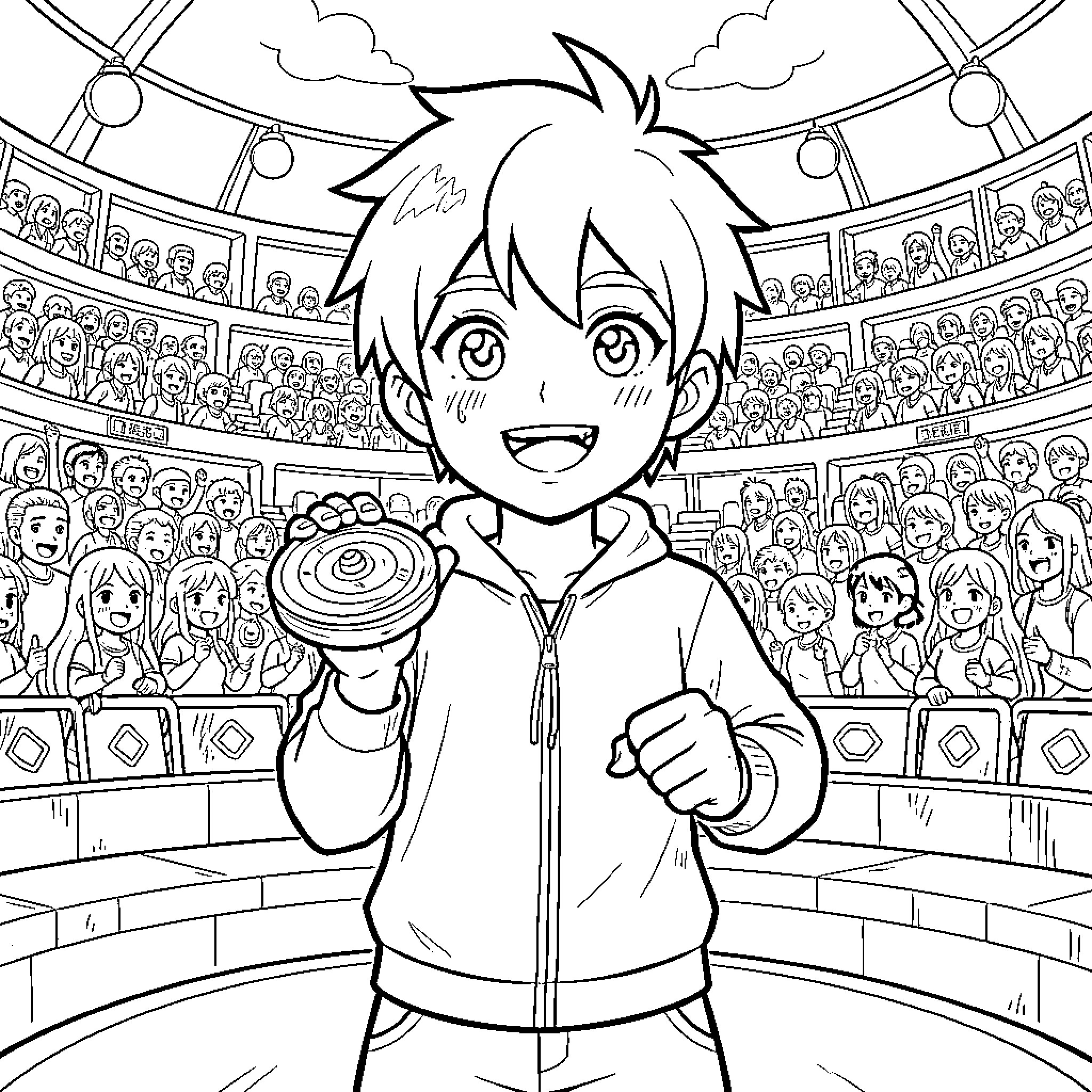 Valt Winning a Celebratory Match Coloring Page (free black-and-white line drawing printable PDF for all, from beginners to advanced learners, including children, teens, adults, and seniors)