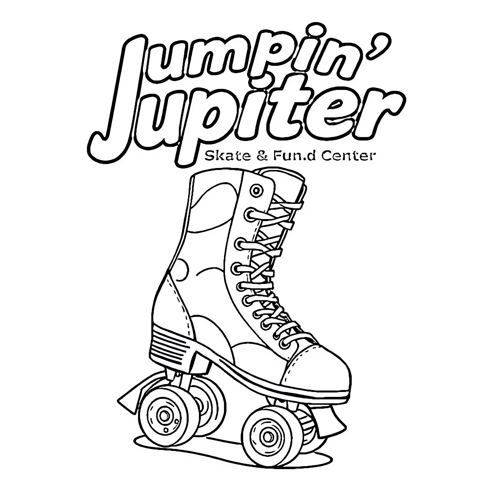 Roller Skate Fun at the Skate Center Coloring Page (free black-and-white line drawing printable PDF for all, from beginners to advanced learners, including children, teens, adults, and seniors)