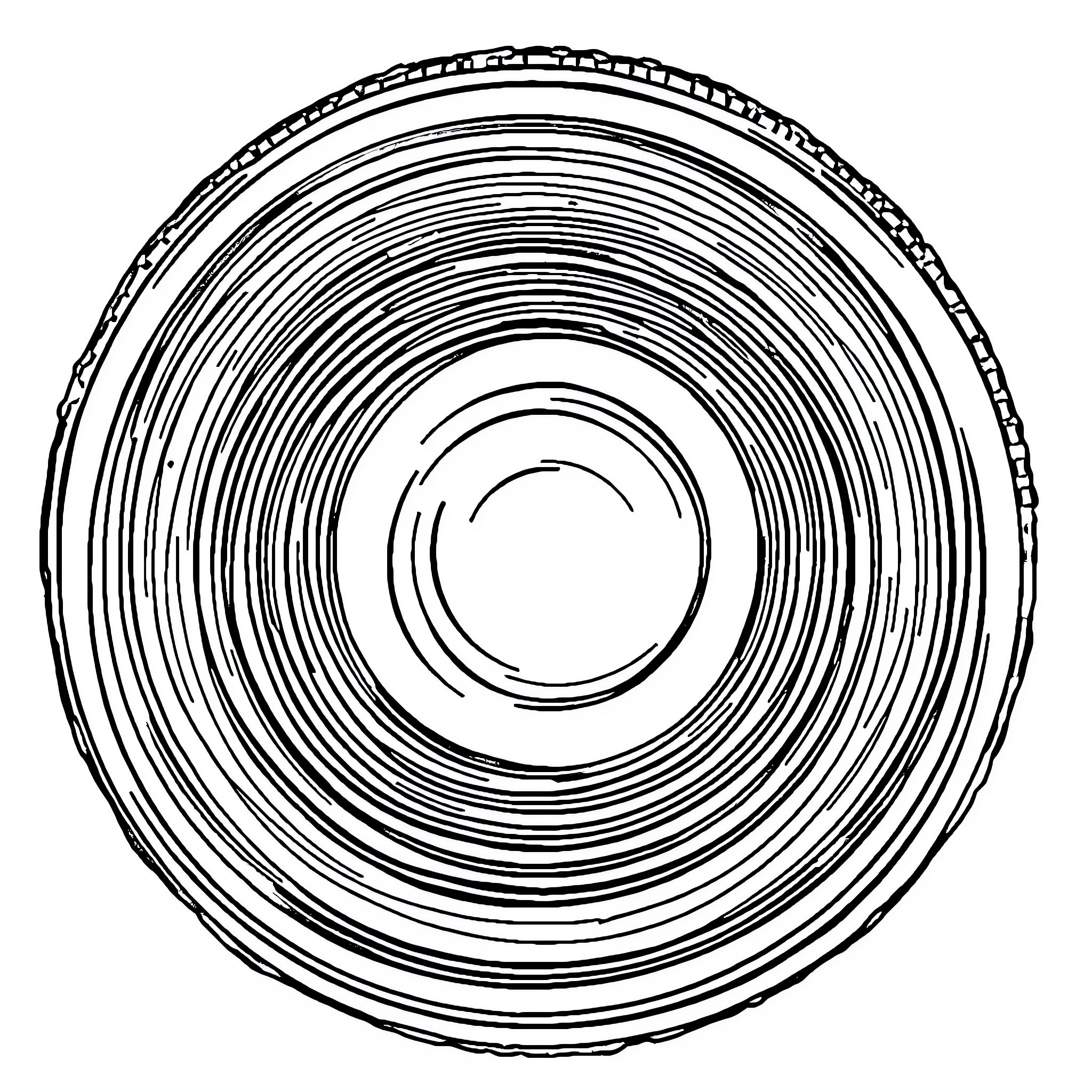 Lens Focused Spiral Pattern Coloring Page (free black-and-white line drawing printable PDF for all, from beginners to advanced learners, including children, teens, adults, and seniors)