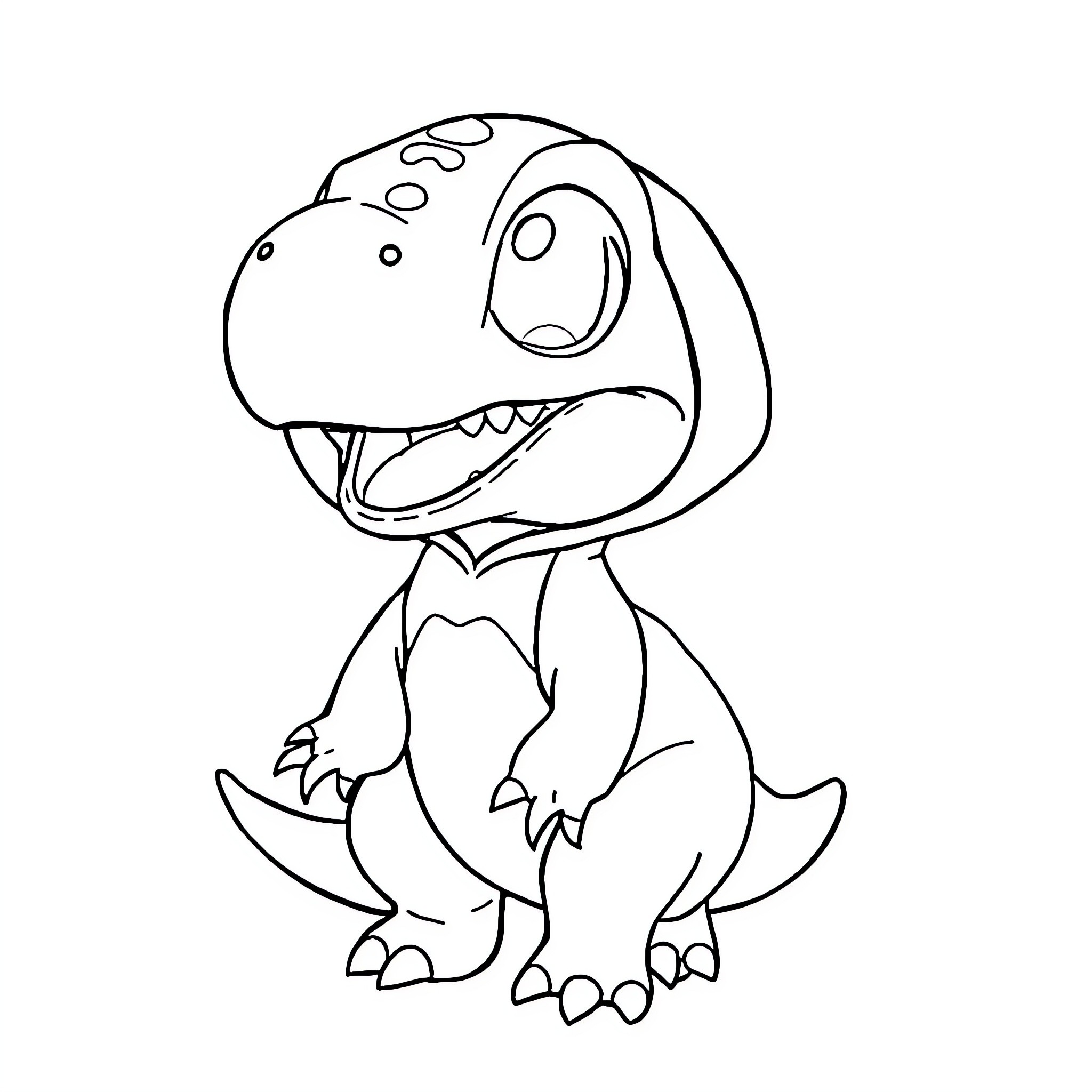 Velociraptor with open mouth expressing surprise Coloring Page (free black-and-white line drawing printable PDF for all, from beginners to advanced learners, including children, teens, adults, and seniors)