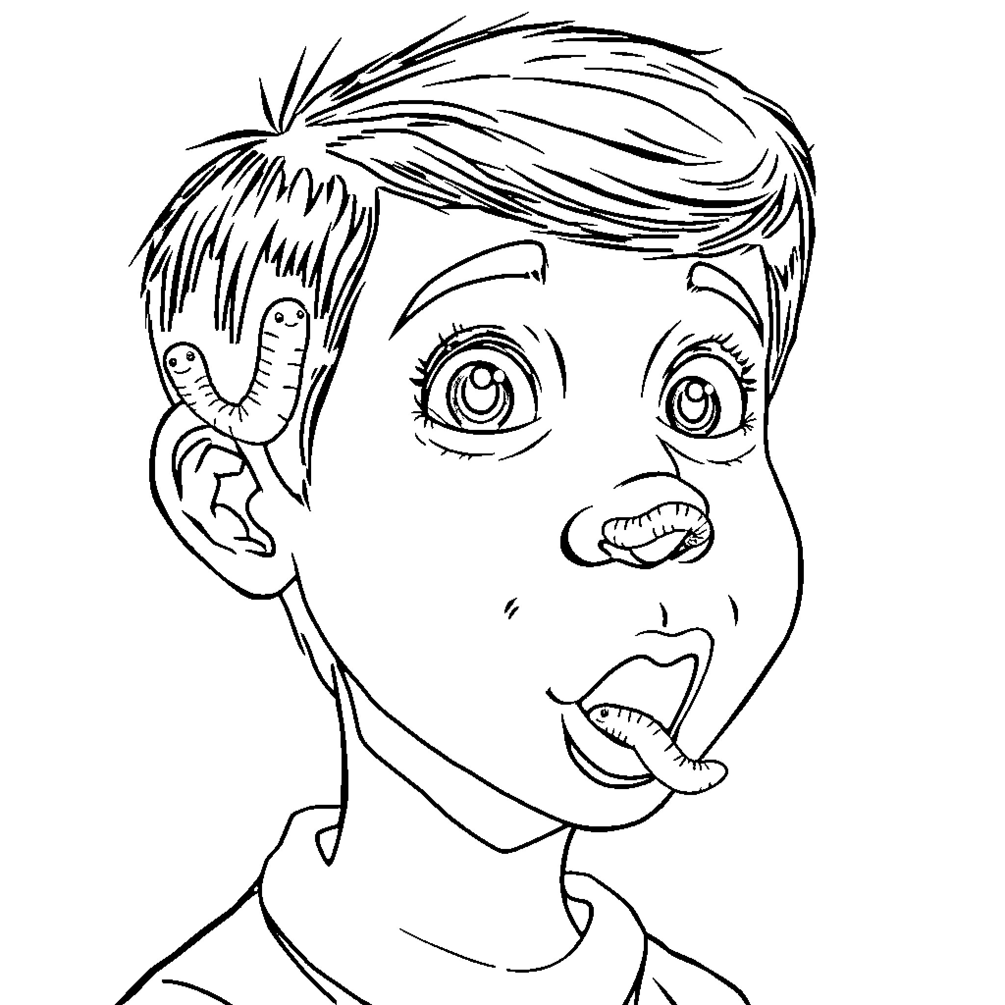 RFK Junior making an animated facial expression Coloring Page (free black-and-white line drawing printable PDF for all, from beginners to advanced learners, including children, teens, adults, and seniors)