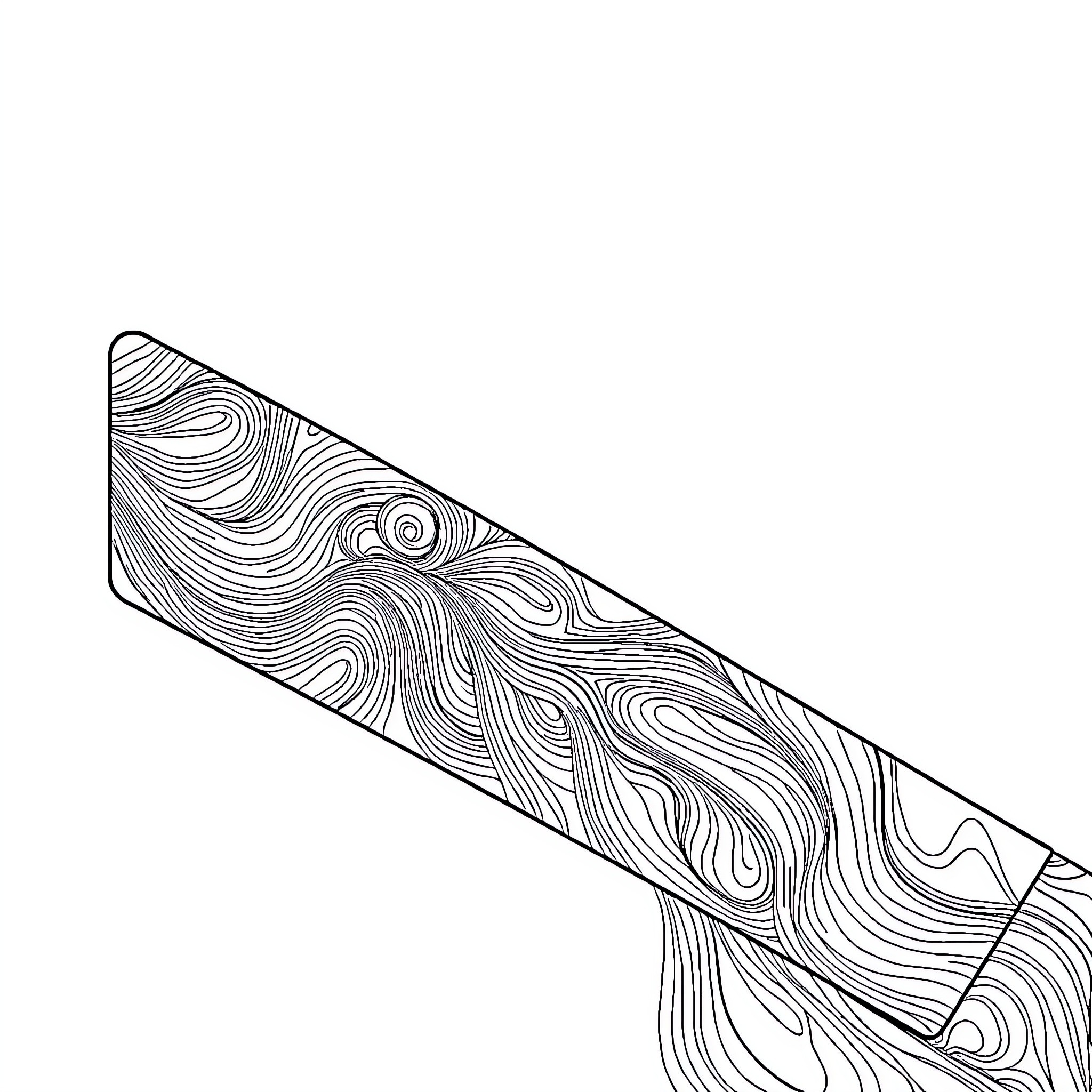 Cuadro Abstract Wave-like Patterns Coloring Page (free black-and-white line drawing printable PDF for all, from beginners to advanced learners, including children, teens, adults, and seniors)