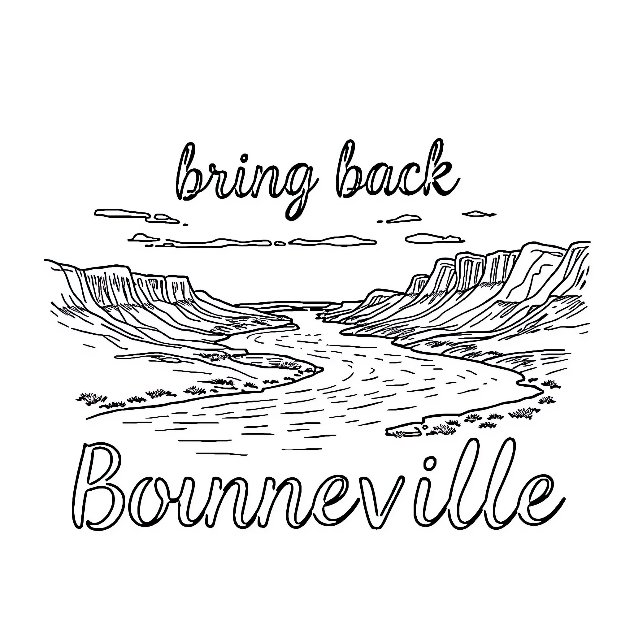 Bonneville: Bring Back the Spirit of Adventure Coloring Page (free black-and-white line drawing printable PDF for all, from beginners to advanced learners, including children, teens, adults, and seniors)