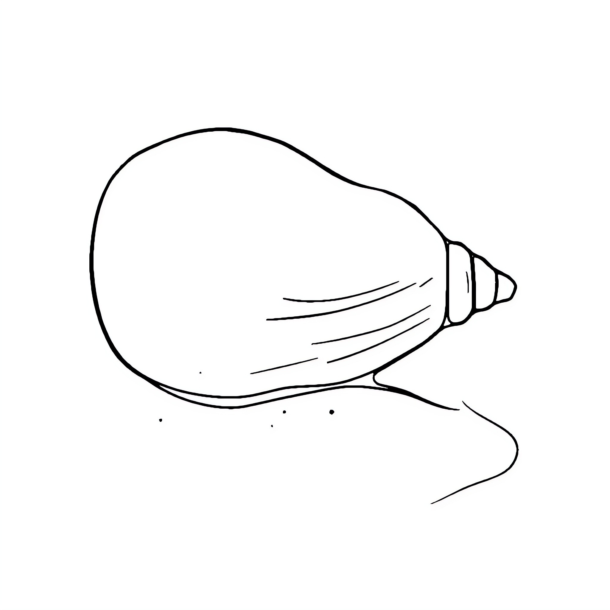 Seashell resting on the shore Coloring Page (free black-and-white line drawing printable PDF for all, from beginners to advanced learners, including children, teens, adults, and seniors)