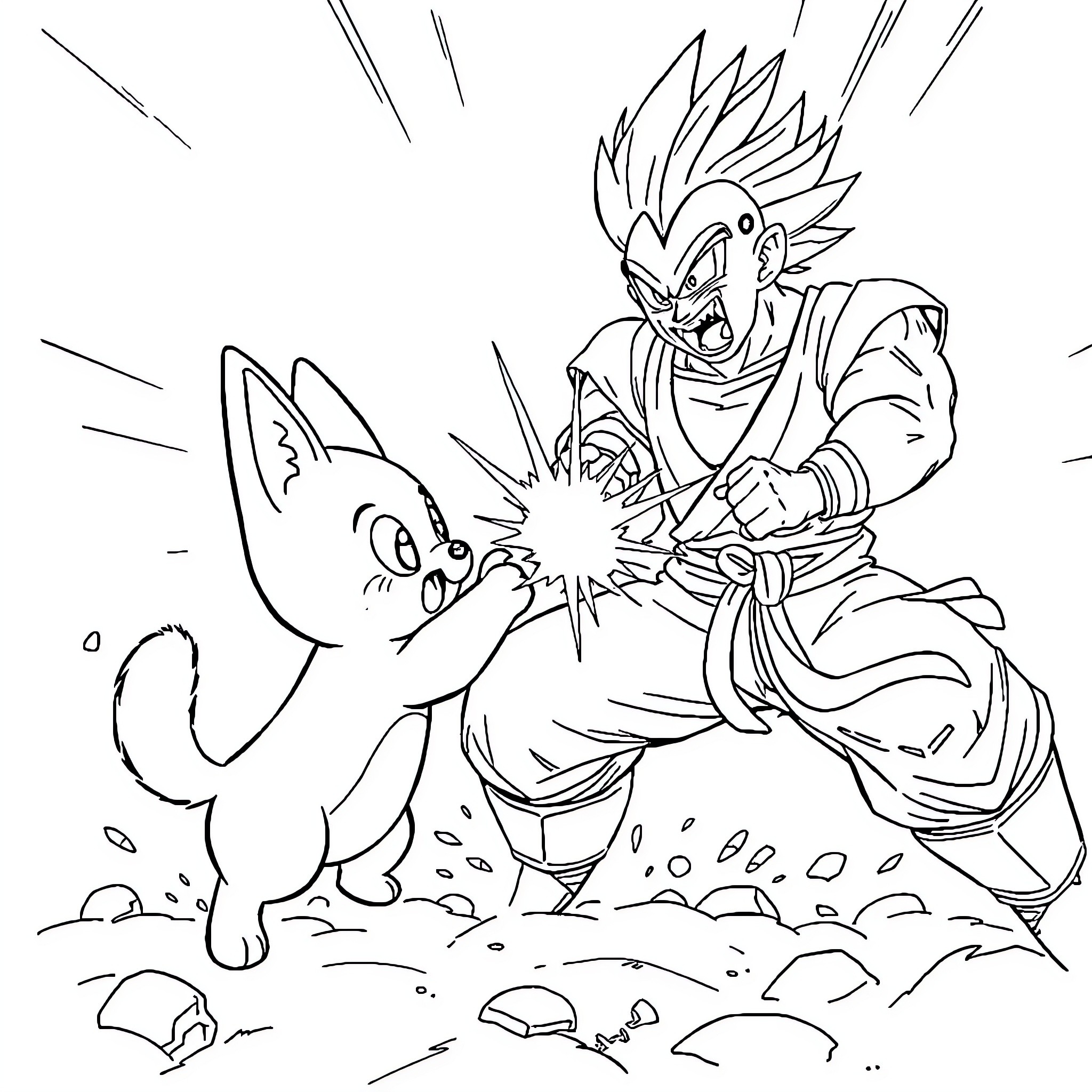 Bluey's Energetic Dragon Ball Adventure Coloring Page (free black-and-white line drawing printable PDF for all, from beginners to advanced learners, including children, teens, adults, and seniors)