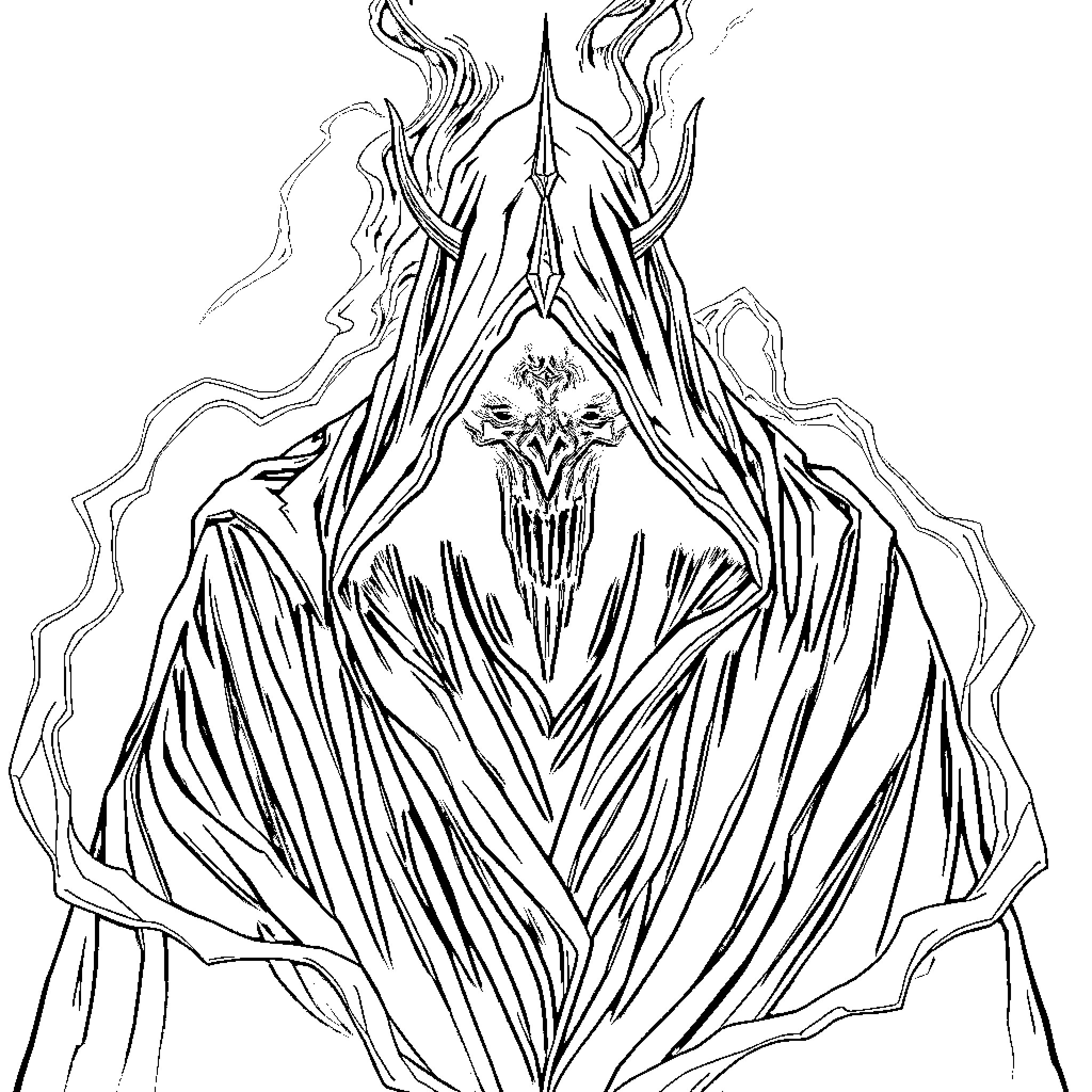 Hintrix - Intricate Monochrome Floral Illustration Coloring Page (free black-and-white line drawing printable PDF for all, from beginners to advanced learners, including children, teens, adults, and seniors)