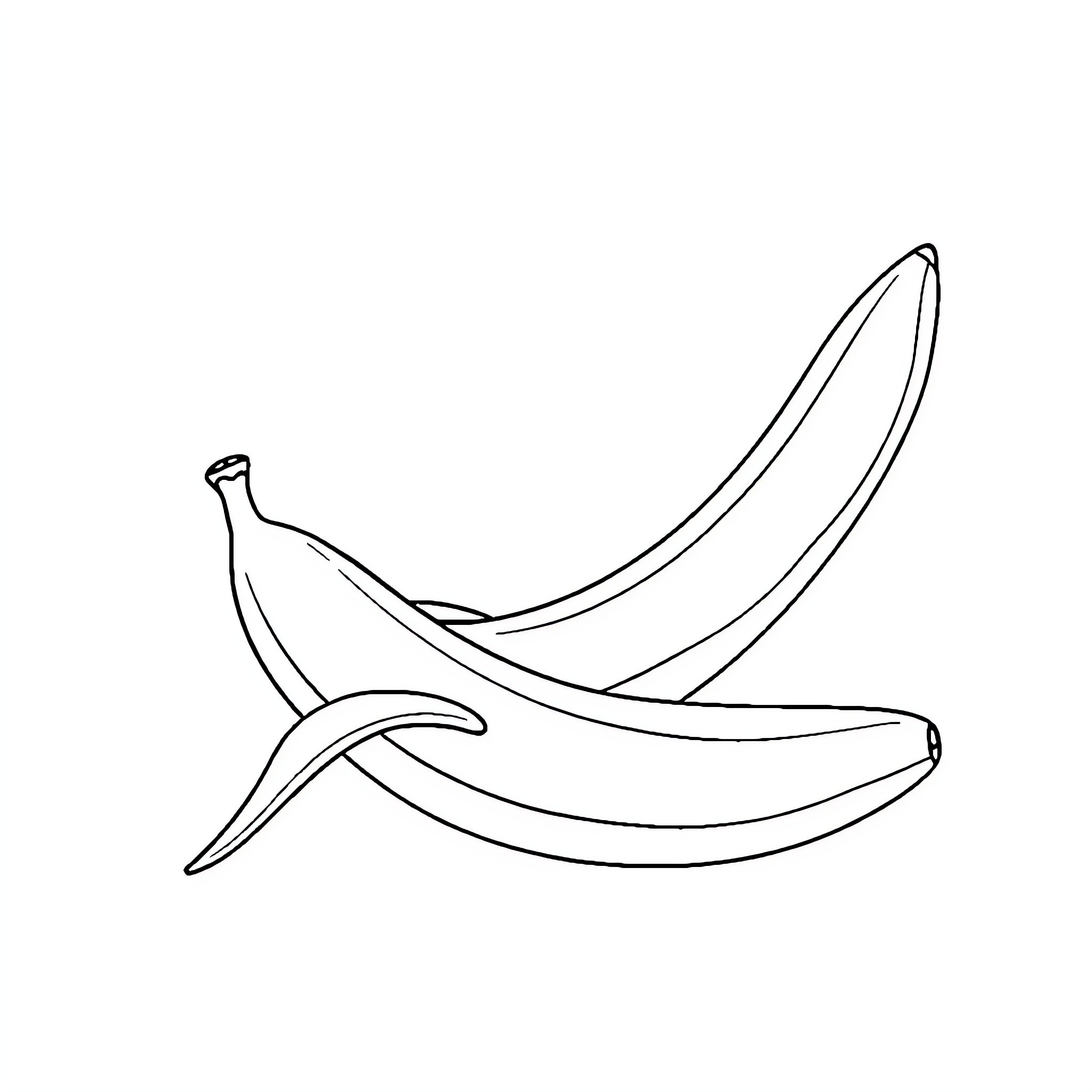 Banana shapes in simple line drawing Coloring Page (free black-and-white line drawing printable PDF for all, from beginners to advanced learners, including children, teens, adults, and seniors)