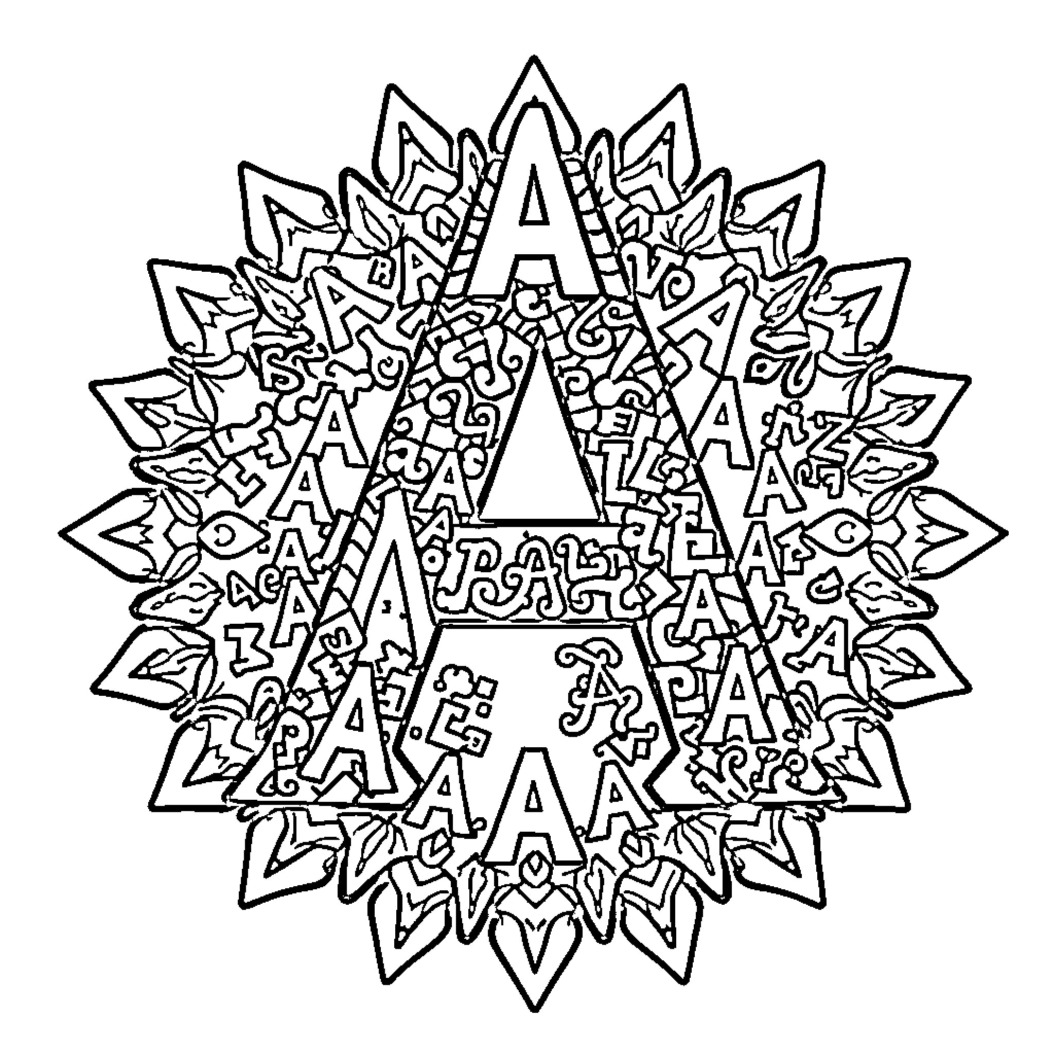 A Detailed Abstract Graphic Illustration Coloring Page (free black-and-white line drawing printable PDF for all, from beginners to advanced learners, including children, teens, adults, and seniors)