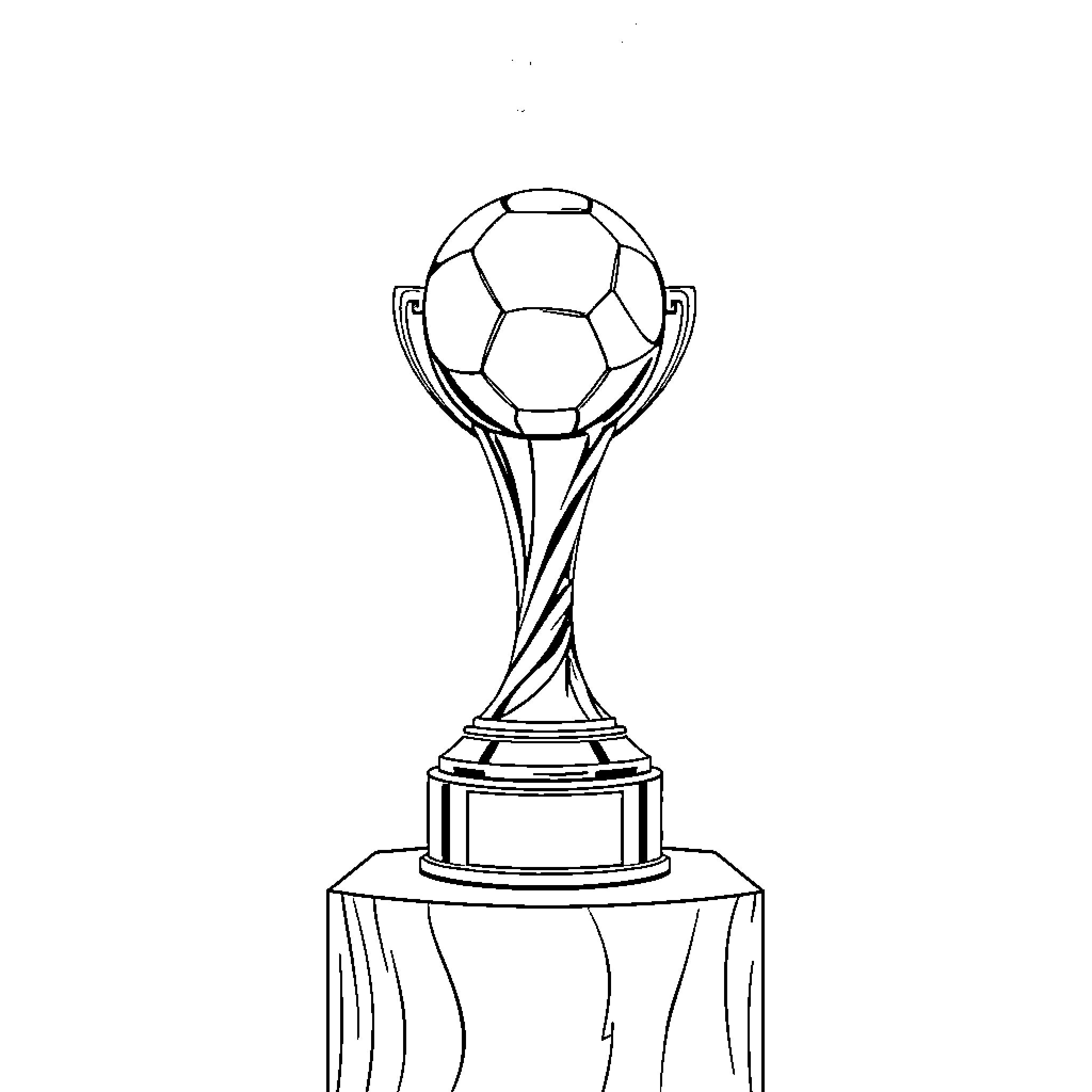 Balloon Soccer Trophy Celebrating Victory Coloring Page (free black-and-white line drawing printable PDF for all, from beginners to advanced learners, including children, teens, adults, and seniors)