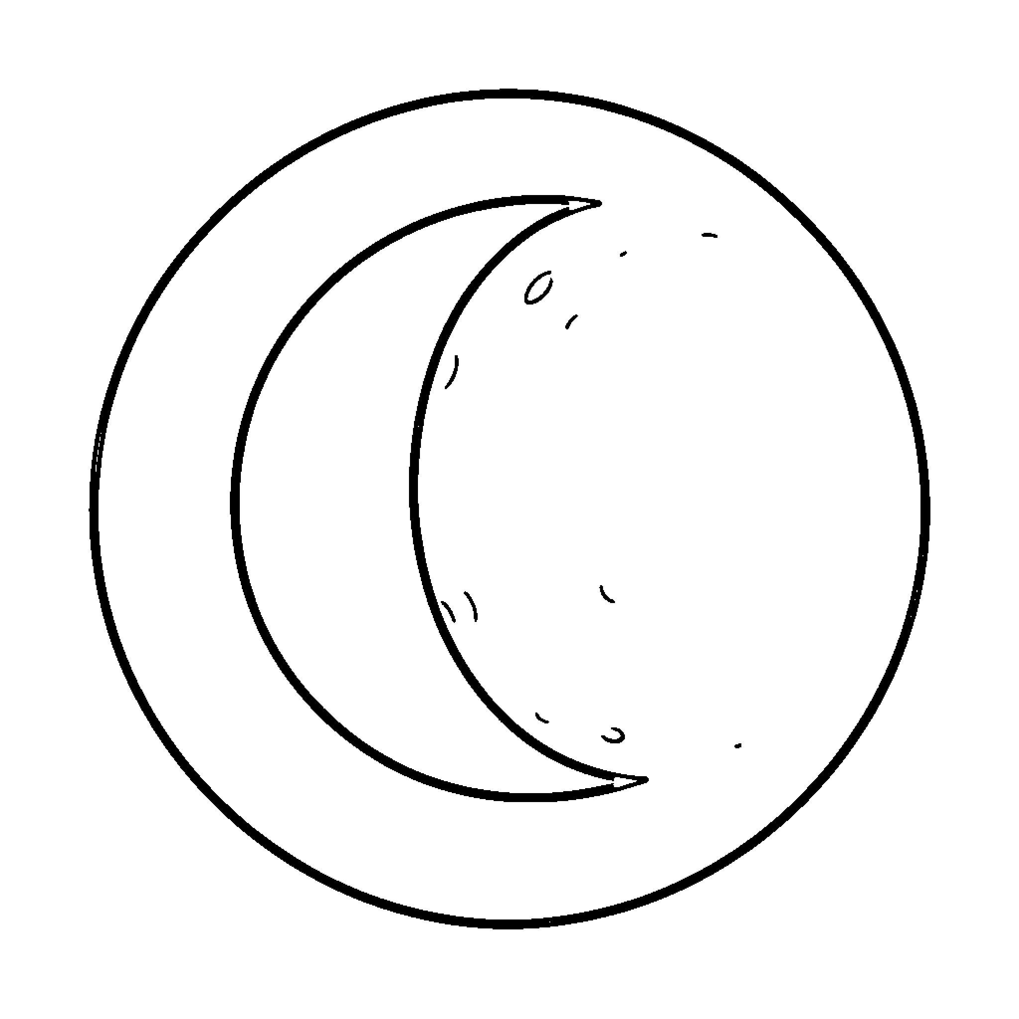 Eclipse featuring a crescent moon within a circle Coloring Page (free black-and-white line drawing printable PDF for all, from beginners to advanced learners, including children, teens, adults, and seniors)