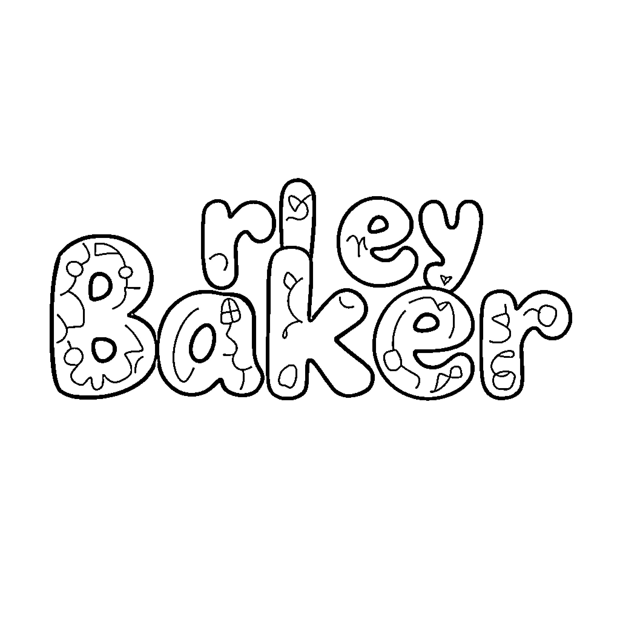 Letter of Whimsical Bakery Coloring Page (free black-and-white line drawing printable PDF for all, from beginners to advanced learners, including children, teens, adults, and seniors)