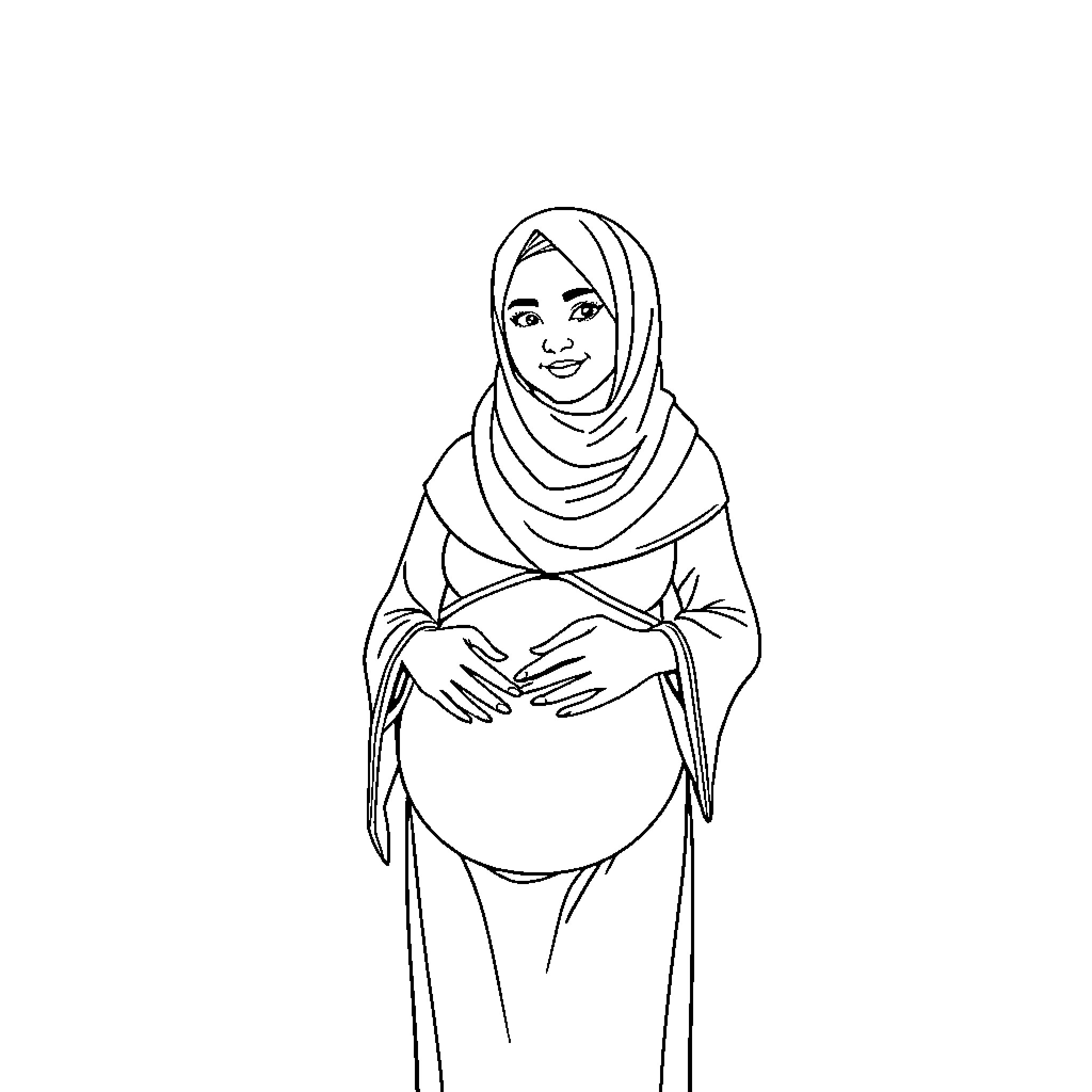 Couple in traditional garments Coloring Page (free black-and-white line drawing printable PDF for all, from beginners to advanced learners, including children, teens, adults, and seniors)