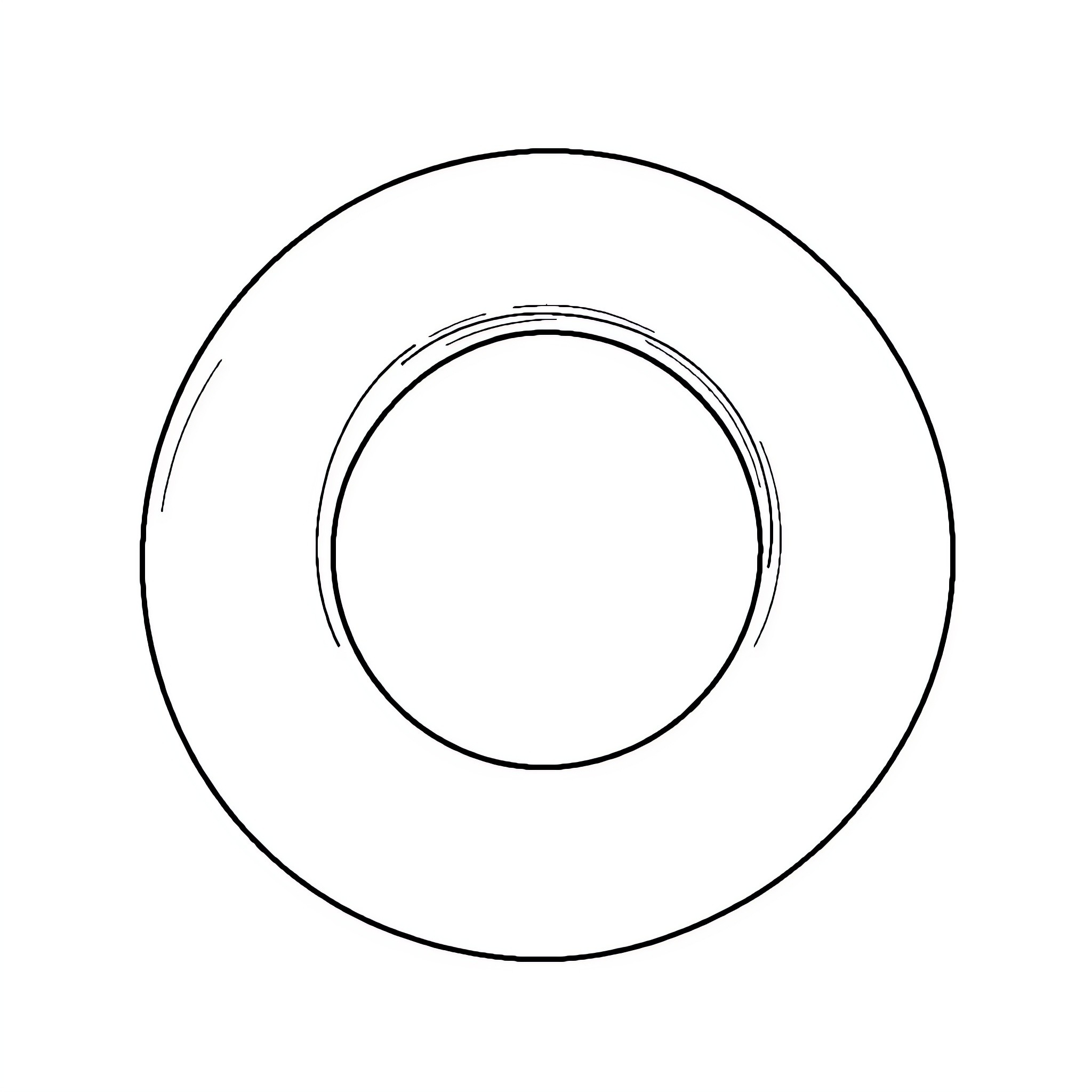 Torus with concentric circles Coloring Page (free black-and-white line drawing printable PDF for all, from beginners to advanced learners, including children, teens, adults, and seniors)
