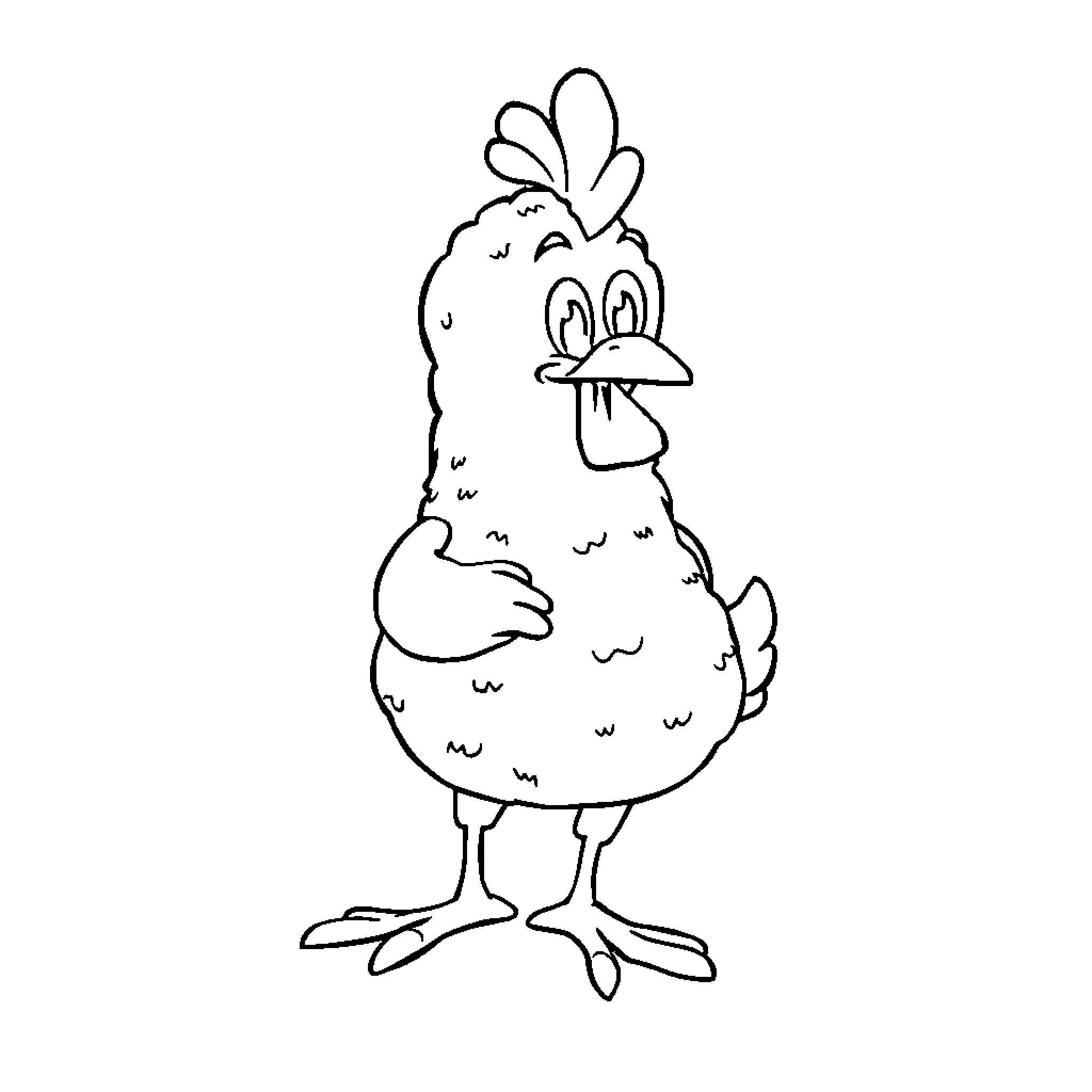 Chicken Nugget Man happily posing Coloring Page (free black-and-white line drawing printable PDF for all, from beginners to advanced learners, including children, teens, adults, and seniors)