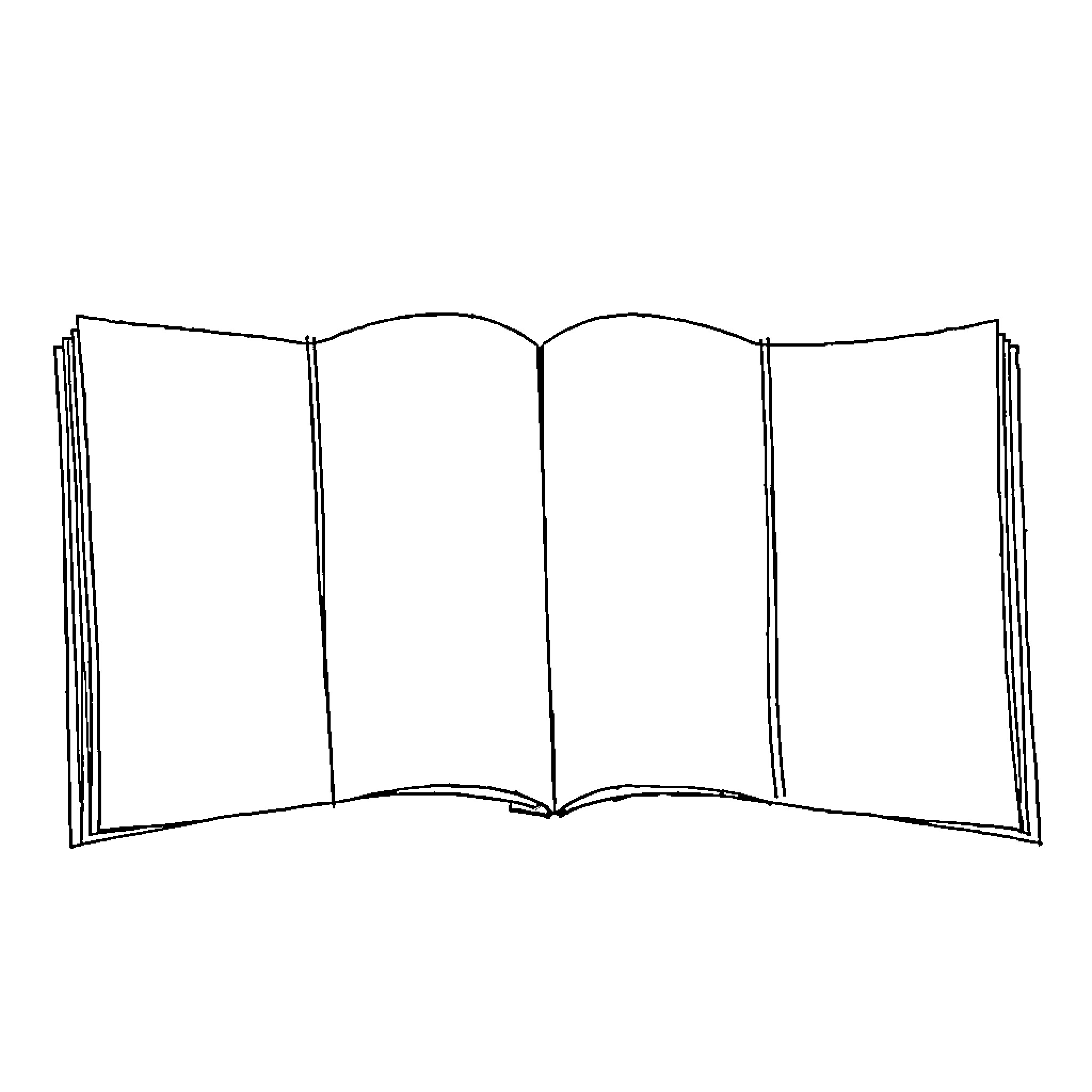 Comic Book with an Open Book Coloring Page (free black-and-white line drawing printable PDF for all, from beginners to advanced learners, including children, teens, adults, and seniors)