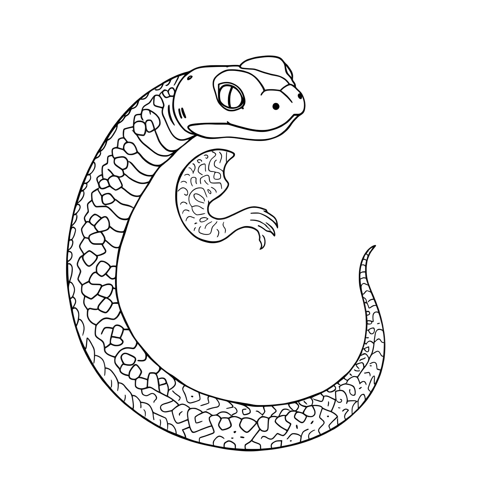 Bothriechis Schlegelii climbing curiously Coloring Page (free black-and-white line drawing printable PDF for all, from beginners to advanced learners, including children, teens, adults, and seniors)