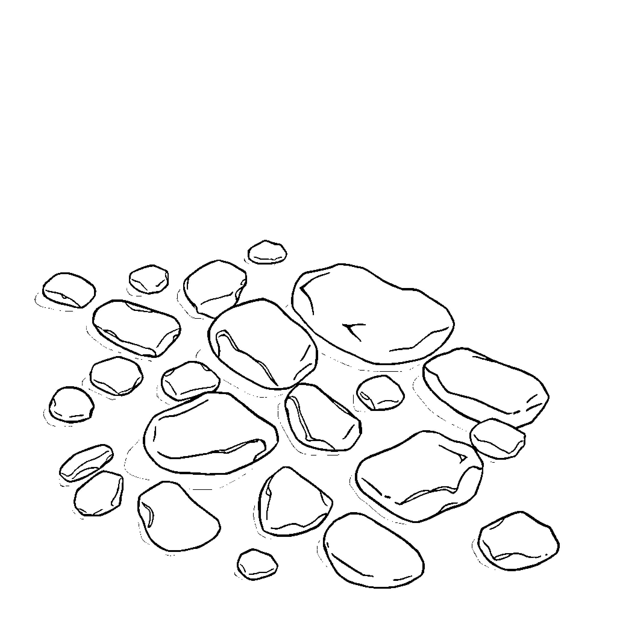 Rock formation sketched with simple shapes Coloring Page (free black-and-white line drawing printable PDF for all, from beginners to advanced learners, including children, teens, adults, and seniors)