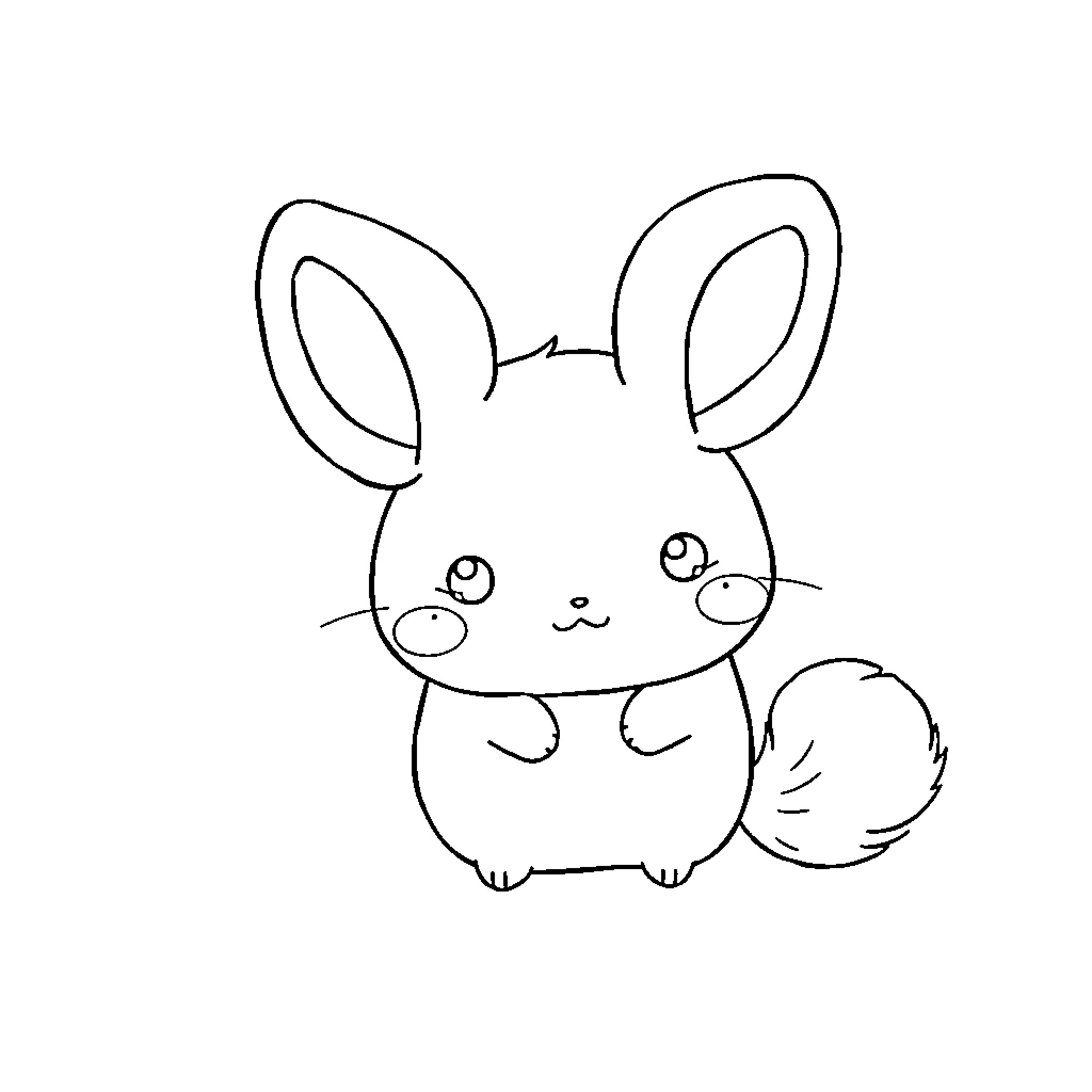 Cinnamoroll in a playful pose Coloring Page (free black-and-white line drawing printable PDF for all, from beginners to advanced learners, including children, teens, adults, and seniors)