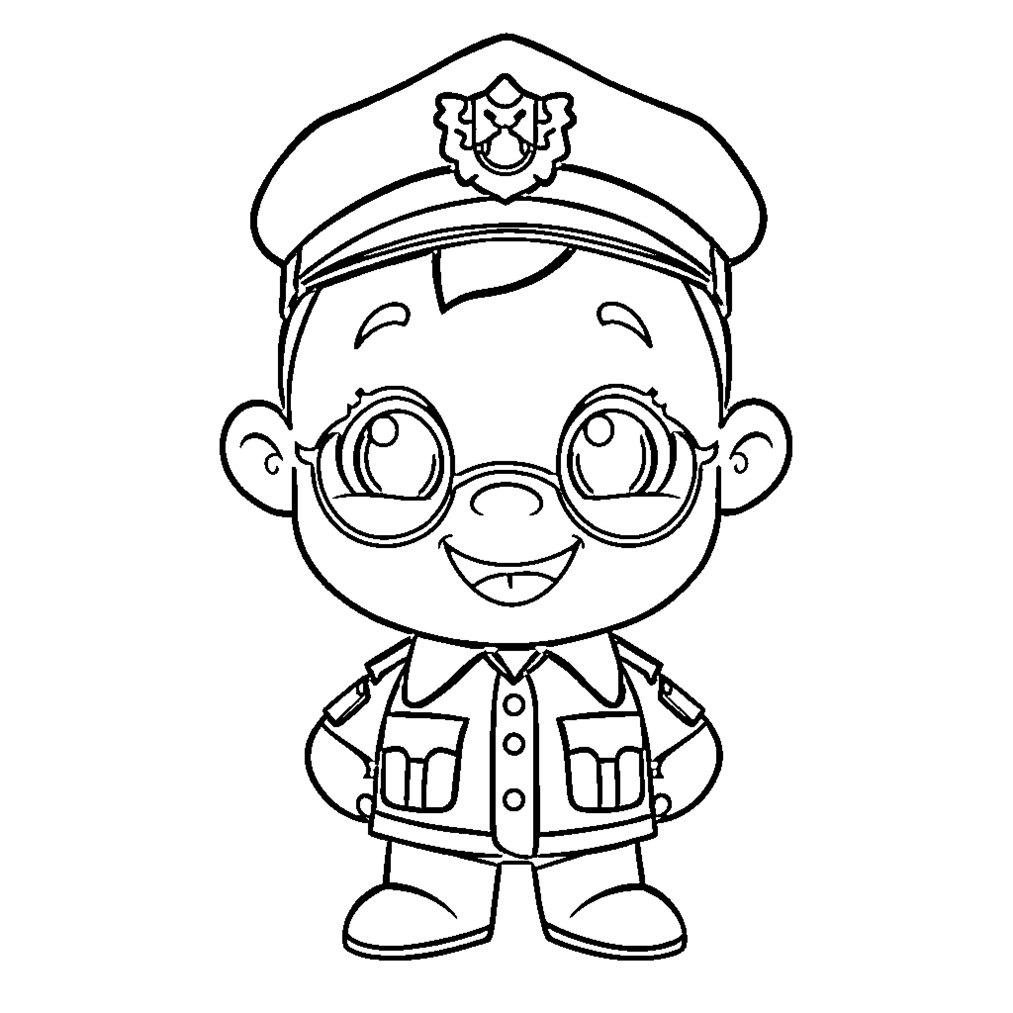 Singham's Delightful Police Adventure Coloring Page (free black-and-white line drawing printable PDF for all, from beginners to advanced learners, including children, teens, adults, and seniors)