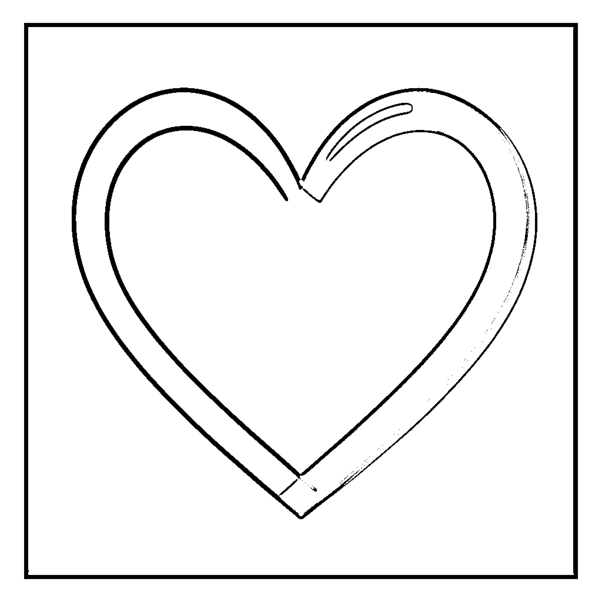 Heart-shaped outline with abstract lines Coloring Page (free black-and-white line drawing printable PDF for all, from beginners to advanced learners, including children, teens, adults, and seniors)