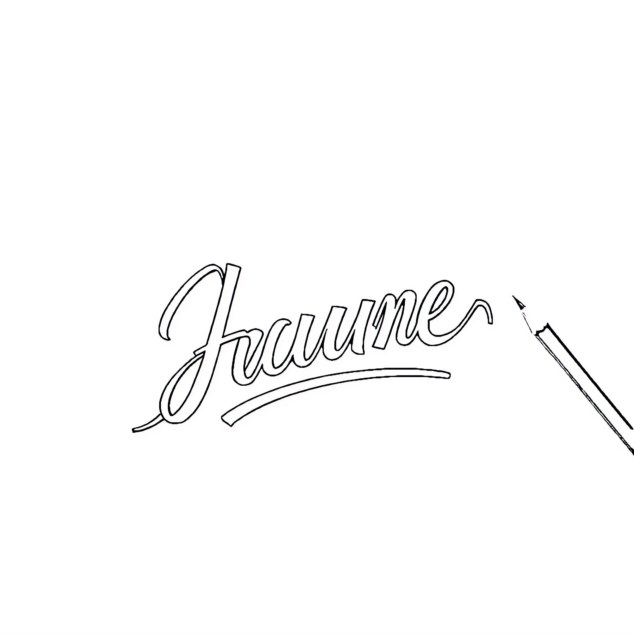 Writing a signature with a pen Coloring Page (free black-and-white line drawing printable PDF for all, from beginners to advanced learners, including children, teens, adults, and seniors)