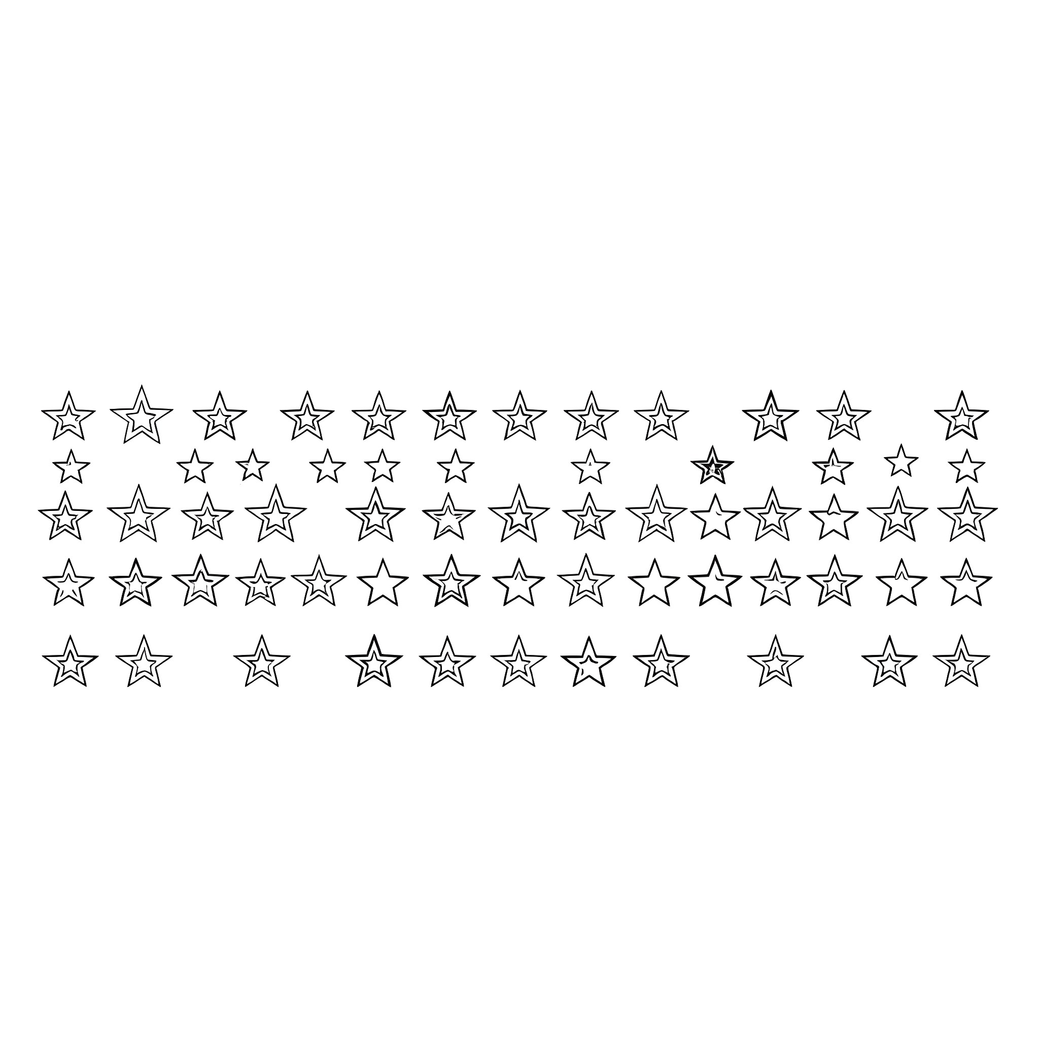 Star filled with various sized stars Coloring Page (free black-and-white line drawing printable PDF for all, from beginners to advanced learners, including children, teens, adults, and seniors)