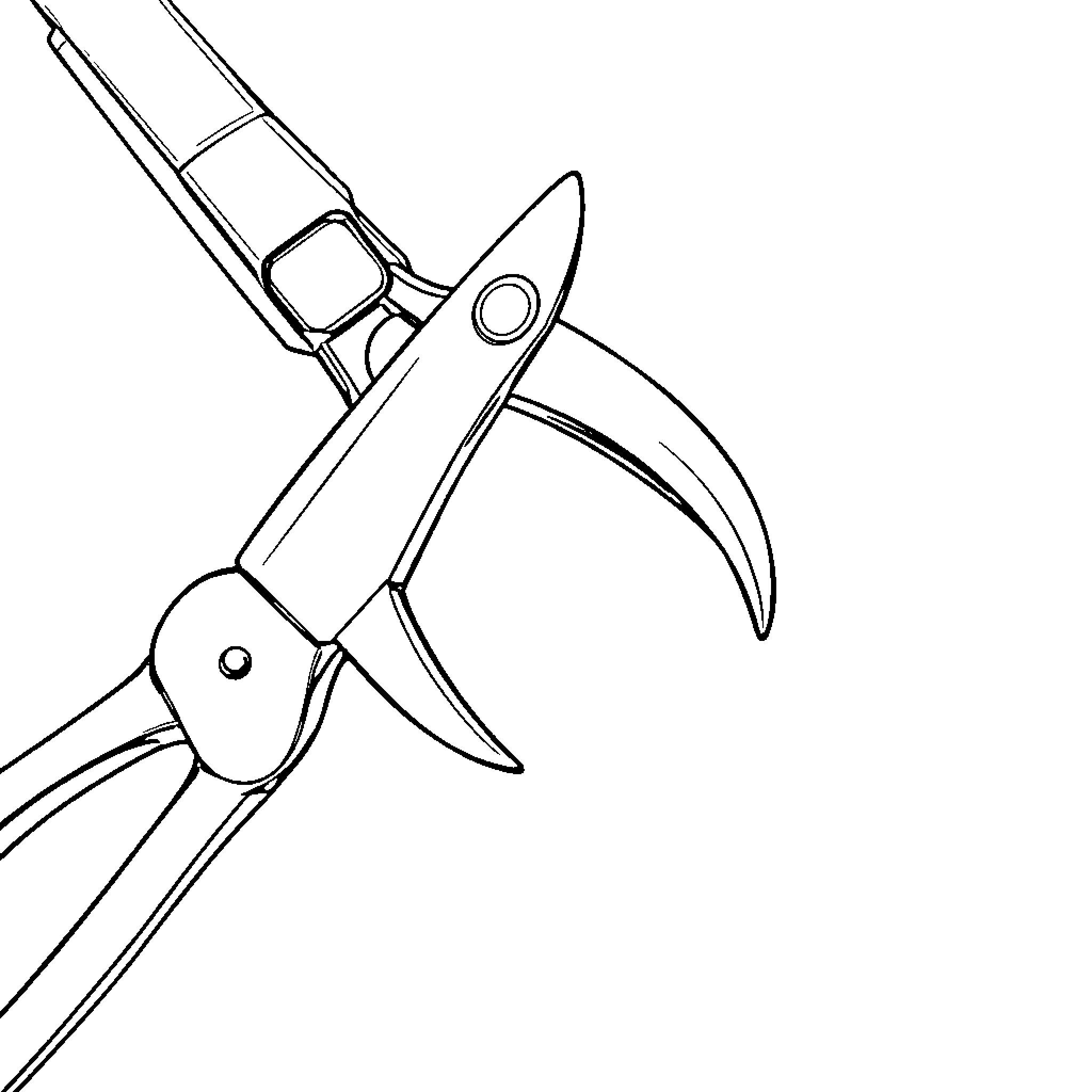 Hemostat Surgical Tool in Detailed Illustration Coloring Page (free black-and-white line drawing printable PDF for all, from beginners to advanced learners, including children, teens, adults, and seniors)