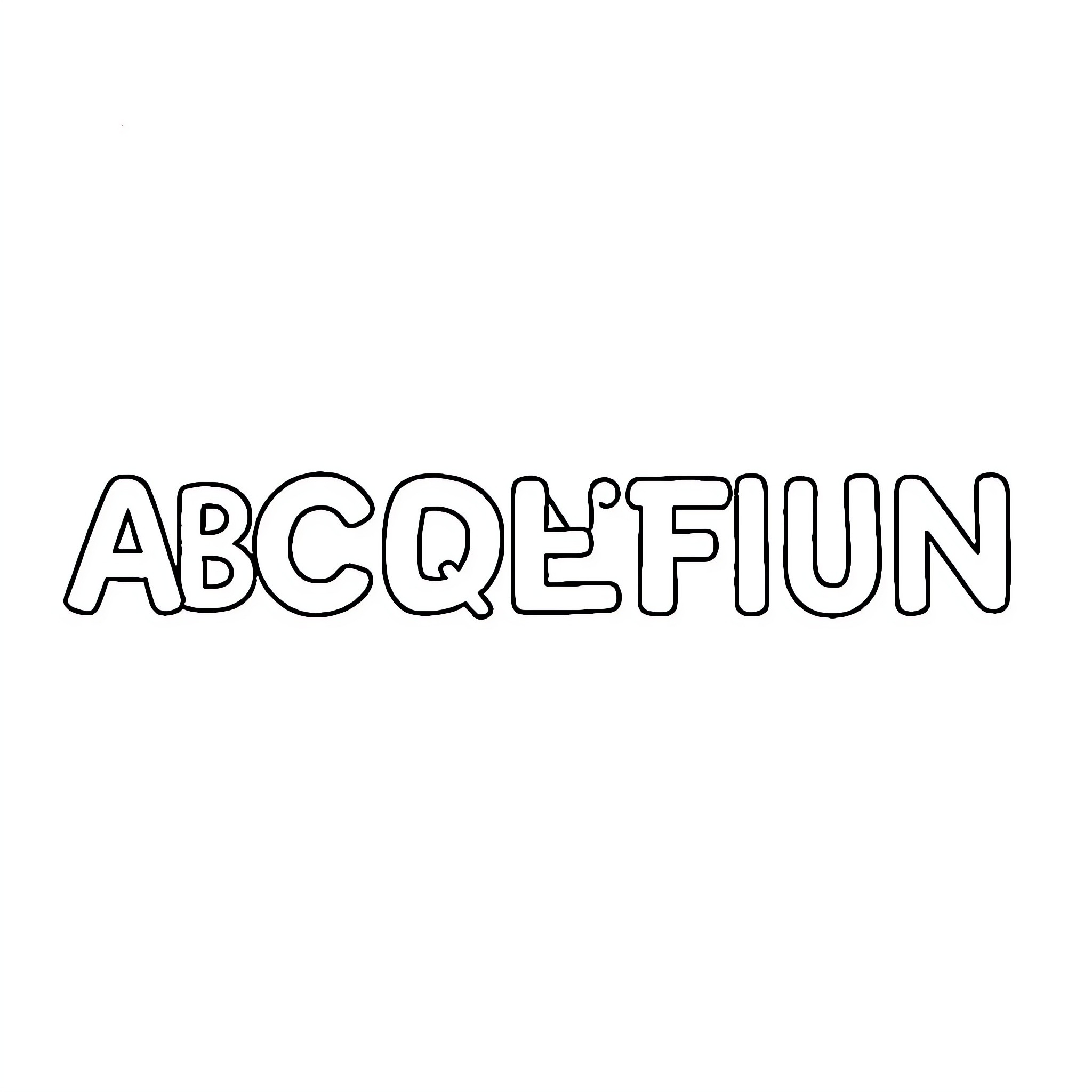 Alphabet letters in playful design Coloring Page (free black-and-white line drawing printable PDF for all, from beginners to advanced learners, including children, teens, adults, and seniors)
