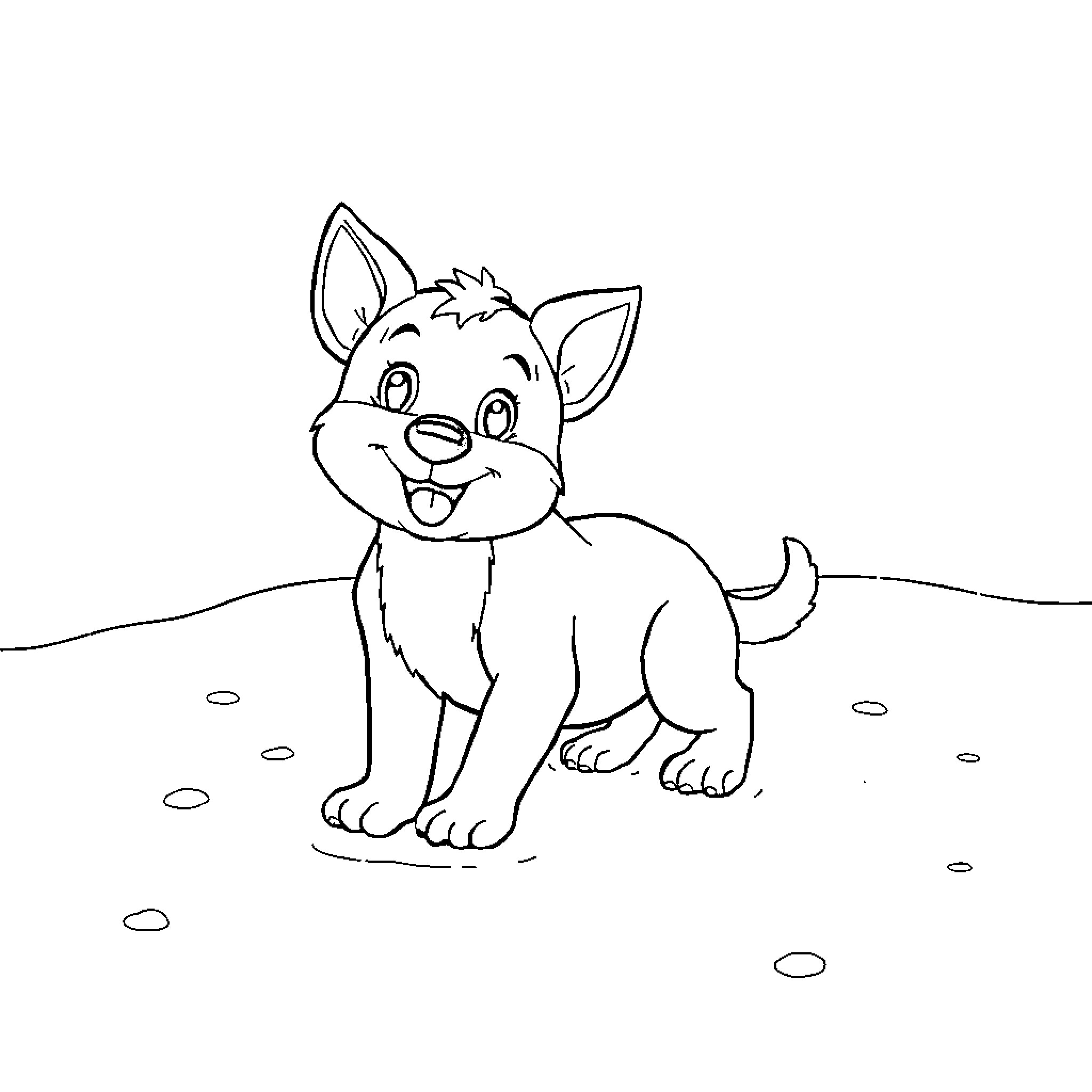 Bluey playing happily in the outdoors Coloring Page (free black-and-white line drawing printable PDF for all, from beginners to advanced learners, including children, teens, adults, and seniors)