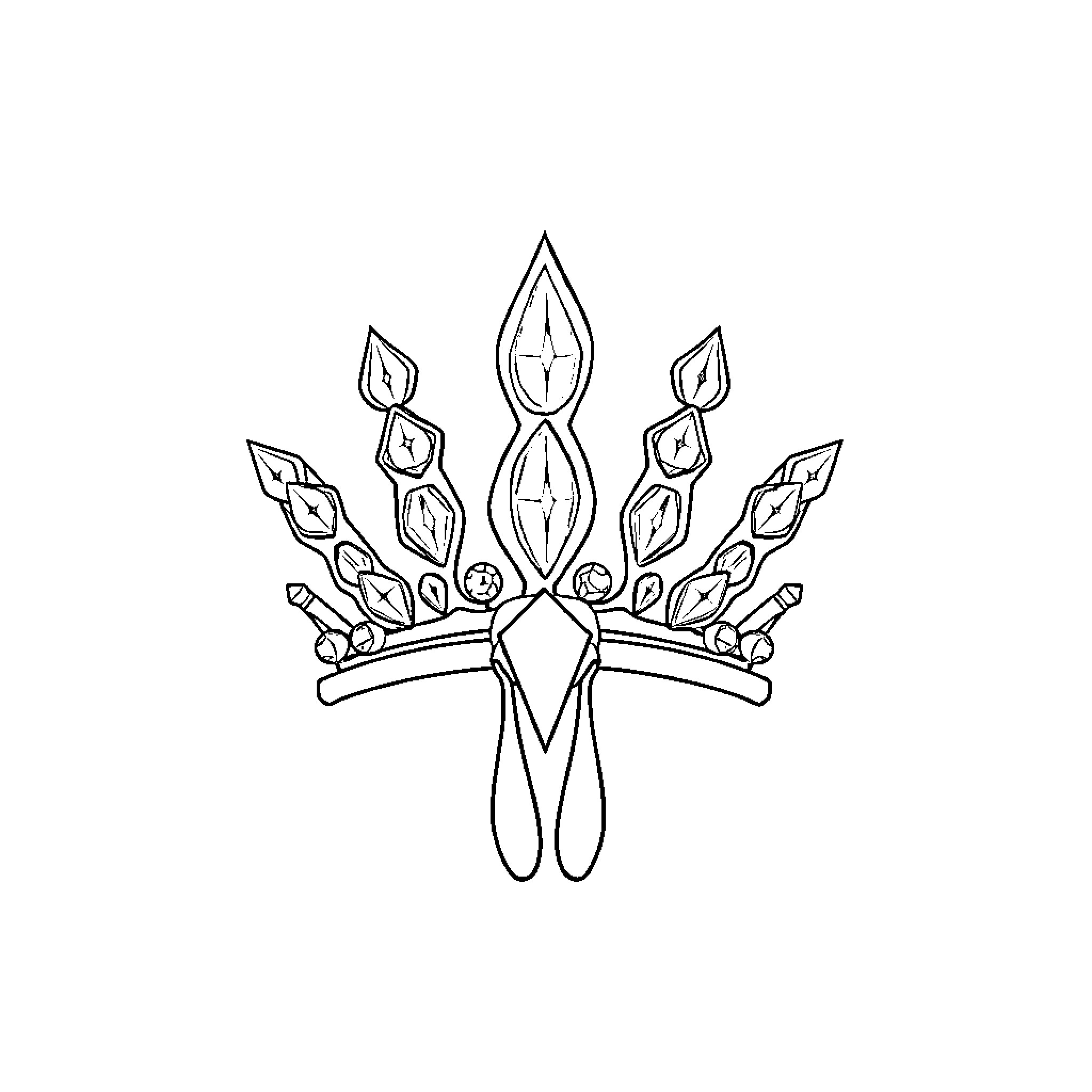 Turkey's ornate crown with jeweled design Coloring Page (free black-and-white line drawing printable PDF for all, from beginners to advanced learners, including children, teens, adults, and seniors)