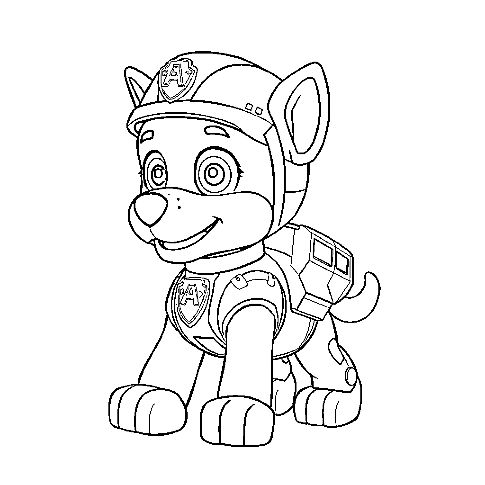 Chase the puppy's exciting adventure Coloring Page (free black-and-white line drawing printable PDF for all, from beginners to advanced learners, including children, teens, adults, and seniors)