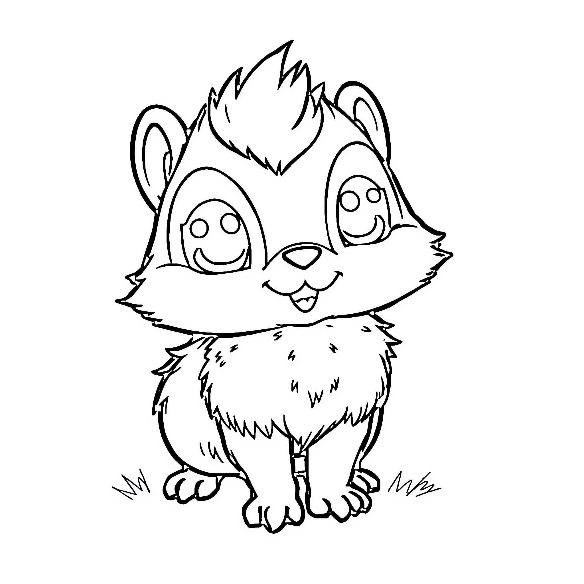 Sprunki's whimsical creature with playful expression Coloring Page (free black-and-white line drawing printable PDF for all, from beginners to advanced learners, including children, teens, adults, and seniors)