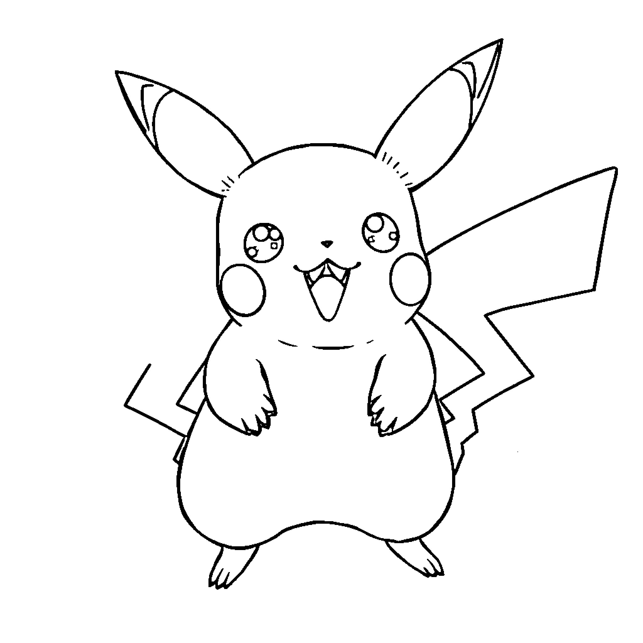 Pokémon character in a simple outline drawing Coloring Page (free black-and-white line drawing printable PDF for all, from beginners to advanced learners, including children, teens, adults, and seniors)