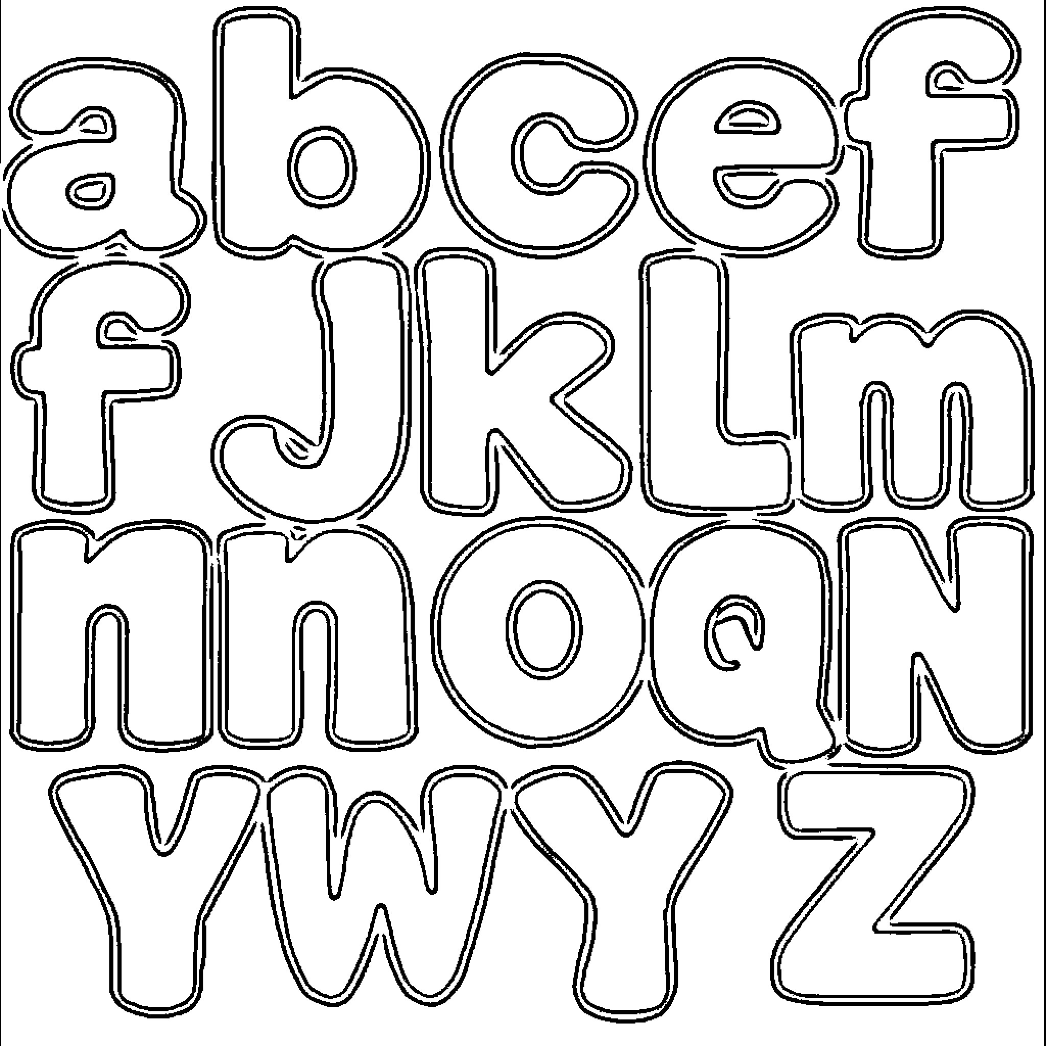 Alphabet Patterns and Shapes Coloring Page (free black-and-white line drawing printable PDF for all, from beginners to advanced learners, including children, teens, adults, and seniors)