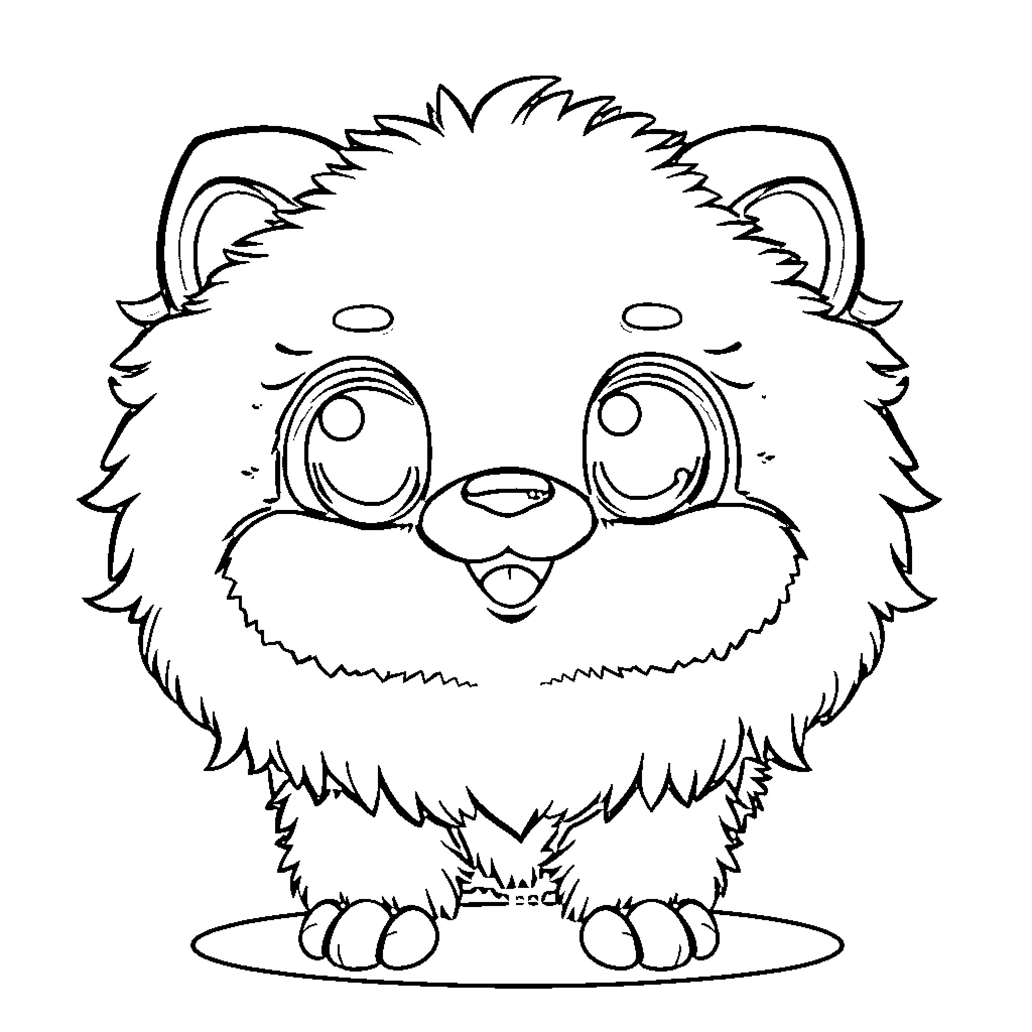 Labubu, the adorable fluffy creature Coloring Page (free black-and-white line drawing printable PDF for all, from beginners to advanced learners, including children, teens, adults, and seniors)