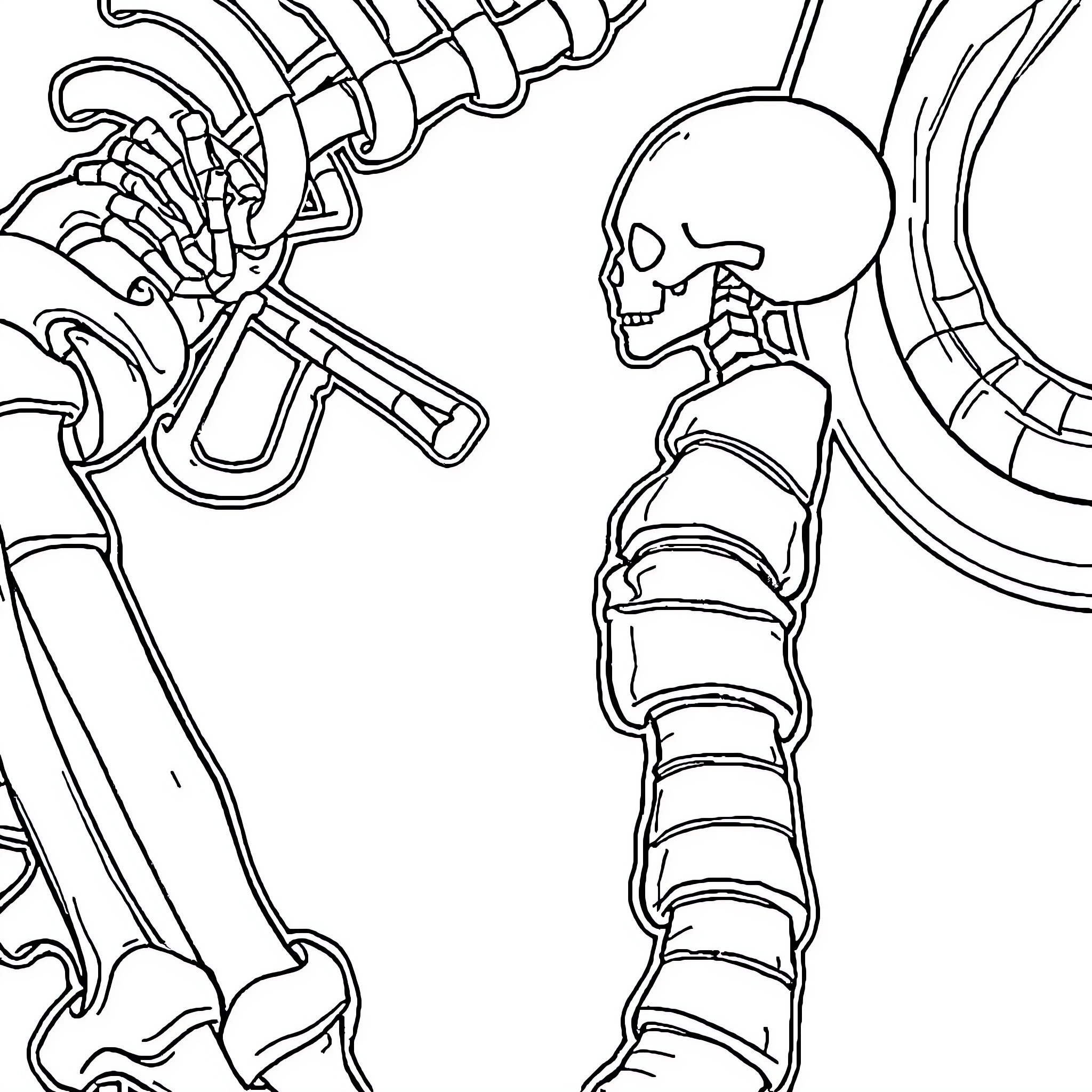 Ehlers Danlos Syndrome: Skeletal System Exploration Coloring Page (free black-and-white line drawing printable PDF for all, from beginners to advanced learners, including children, teens, adults, and seniors)