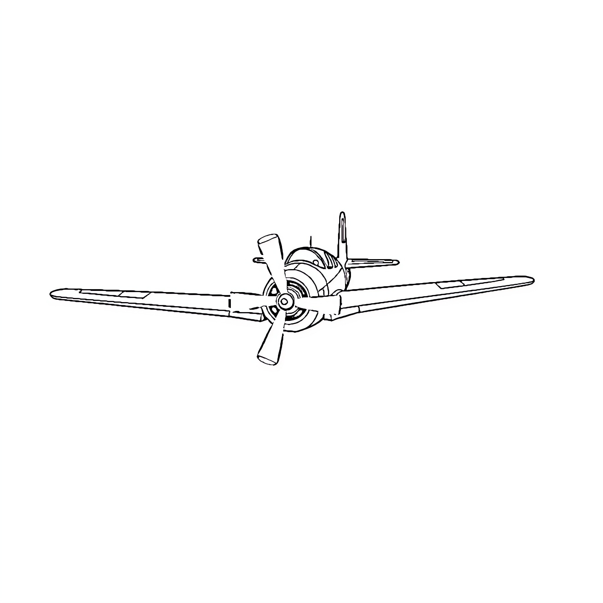 Vintage Aircraft in Flight Coloring Page (free black-and-white line drawing printable PDF for all, from beginners to advanced learners, including children, teens, adults, and seniors)