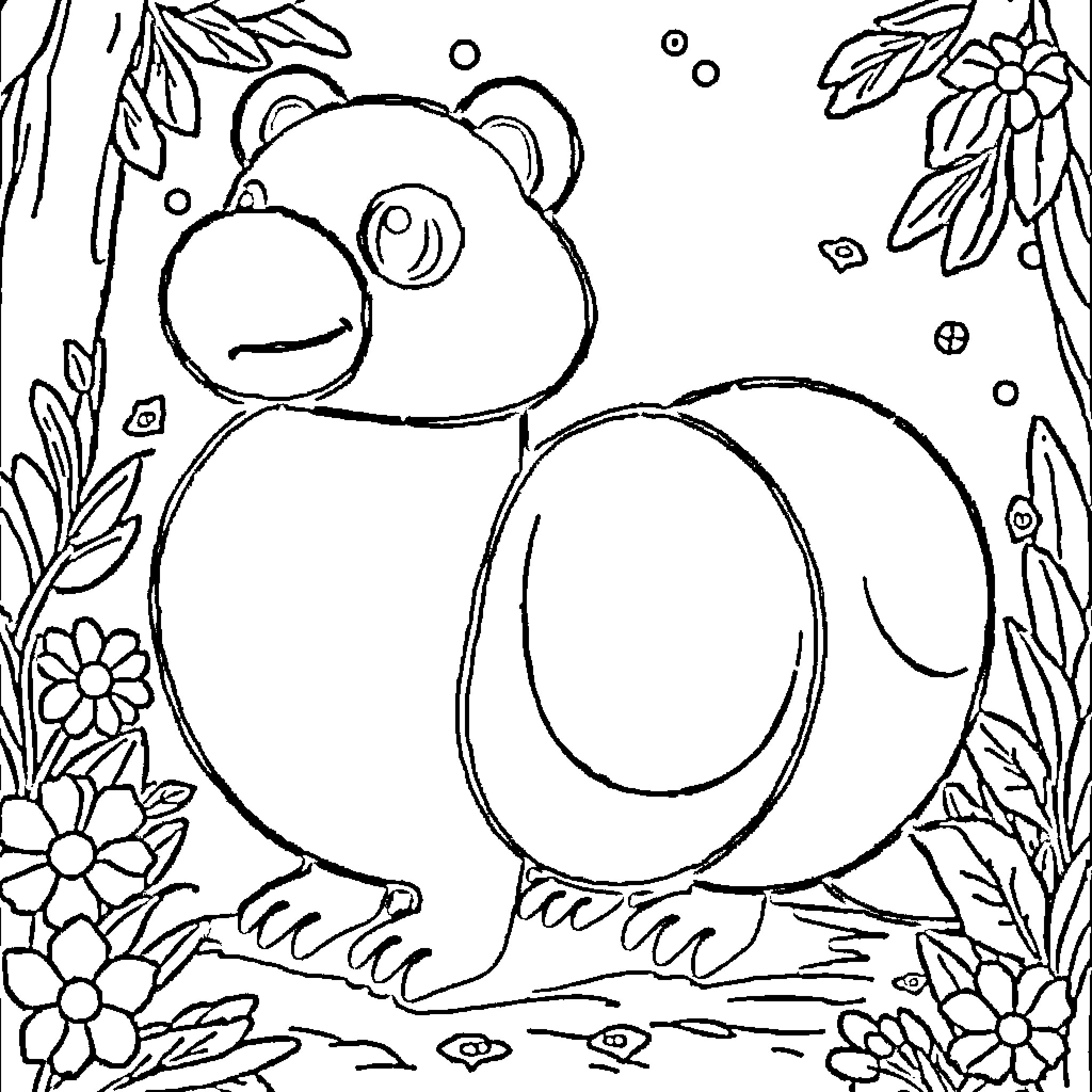Children's playful animal friend in nature Coloring Page (free black-and-white line drawing printable PDF for all, from beginners to advanced learners, including children, teens, adults, and seniors)