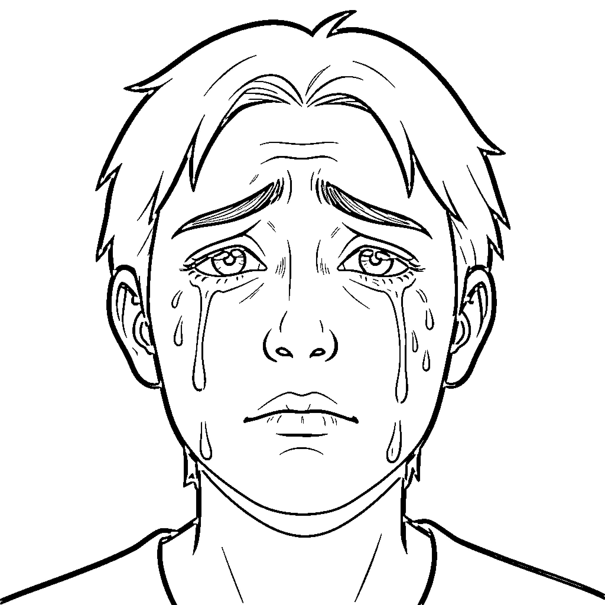 Crying Printable Best Crying Face Coloring Pages (Free Printable PDF)