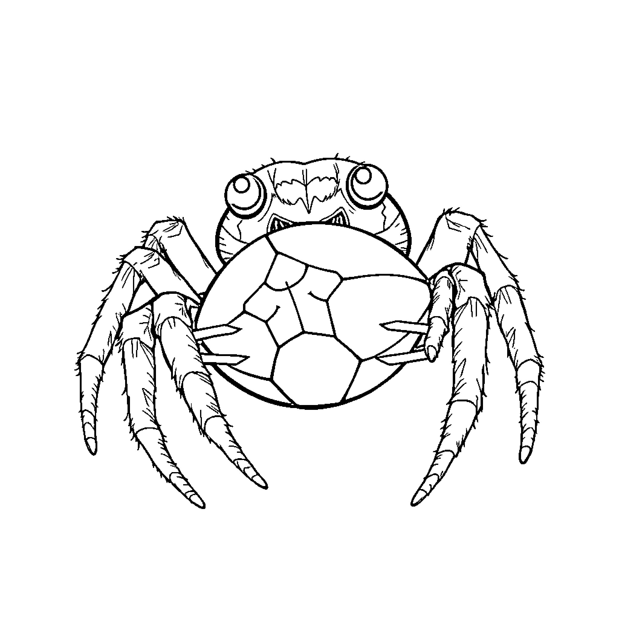 Spider with intricate patterns crawling Coloring Page (free black-and-white line drawing printable PDF for all, from beginners to advanced learners, including children, teens, adults, and seniors)