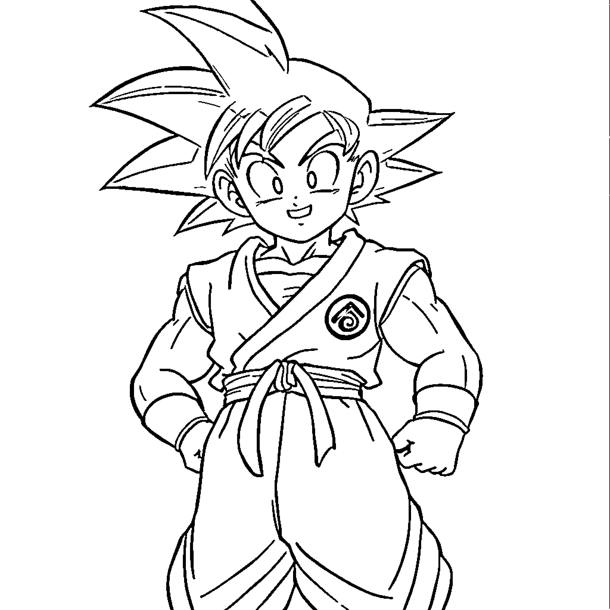 Sangokou character in action pose Coloring Page (free black-and-white line drawing printable PDF for all, from beginners to advanced learners, including children, teens, adults, and seniors)