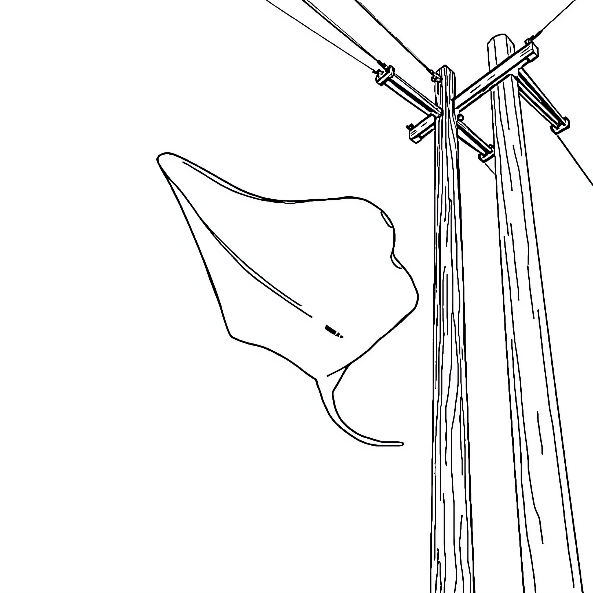 Manta Ray swimming gracefully in the ocean Coloring Page (free black-and-white line drawing printable PDF for all, from beginners to advanced learners, including children, teens, adults, and seniors)