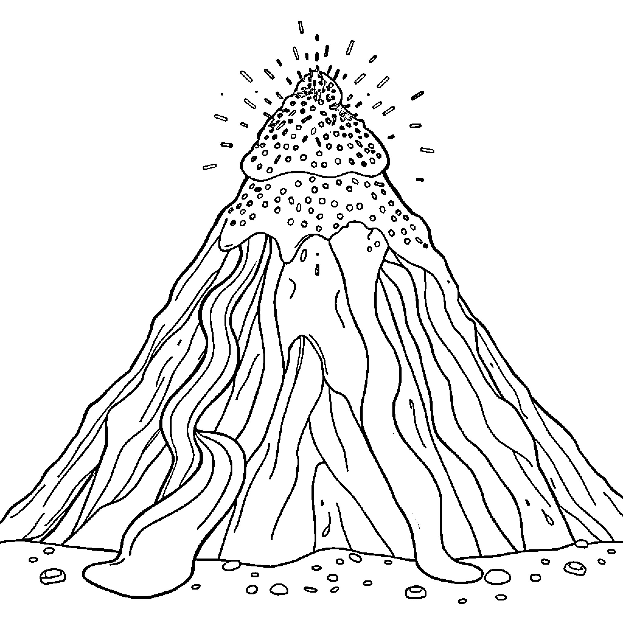 Ice Cream Frozen Explosion Coloring Page (free black-and-white line drawing printable PDF for all, from beginners to advanced learners, including children, teens, adults, and seniors)