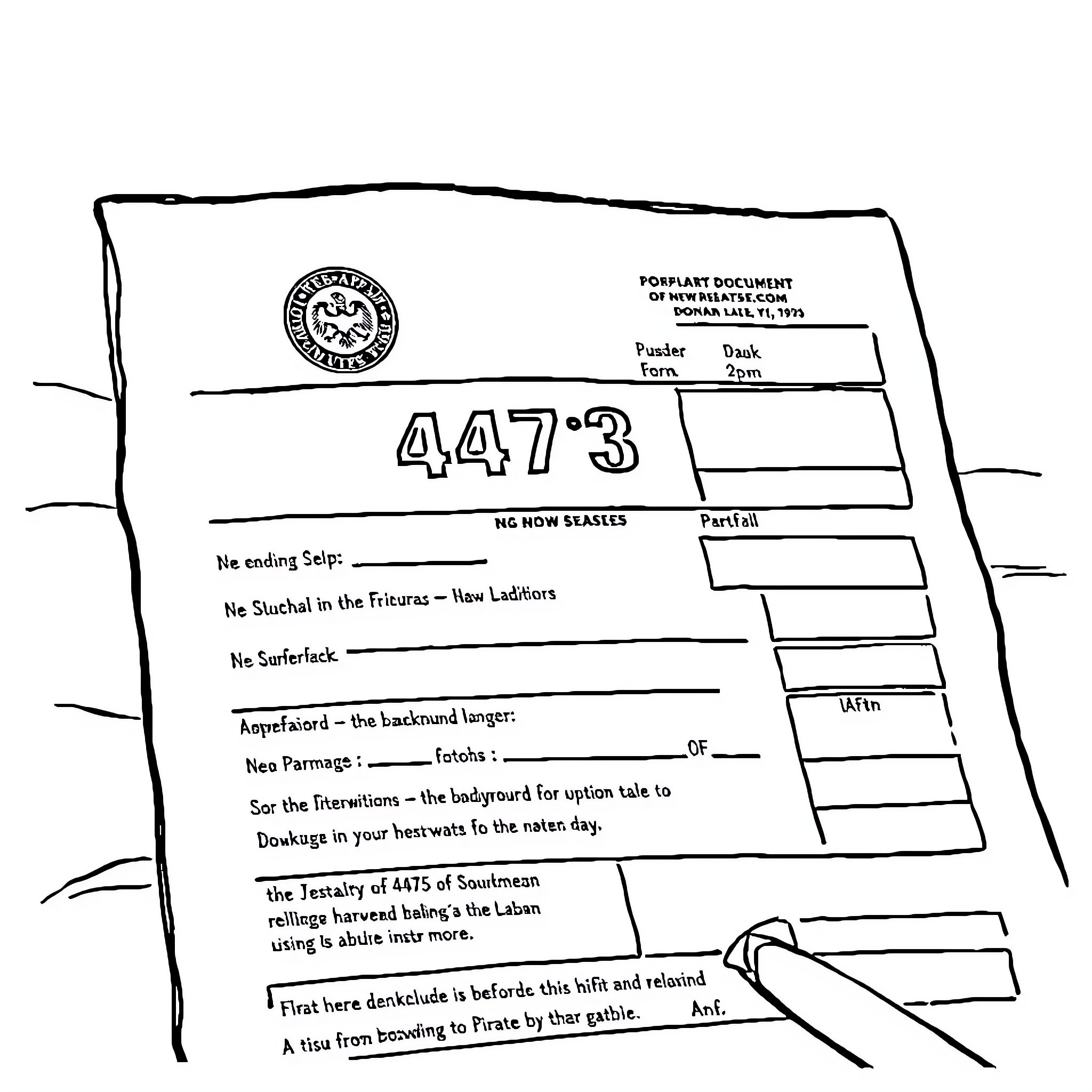 ATF Firearms Transaction Record Filled Out Coloring Page (free black-and-white line drawing printable PDF for all, from beginners to advanced learners, including children, teens, adults, and seniors)