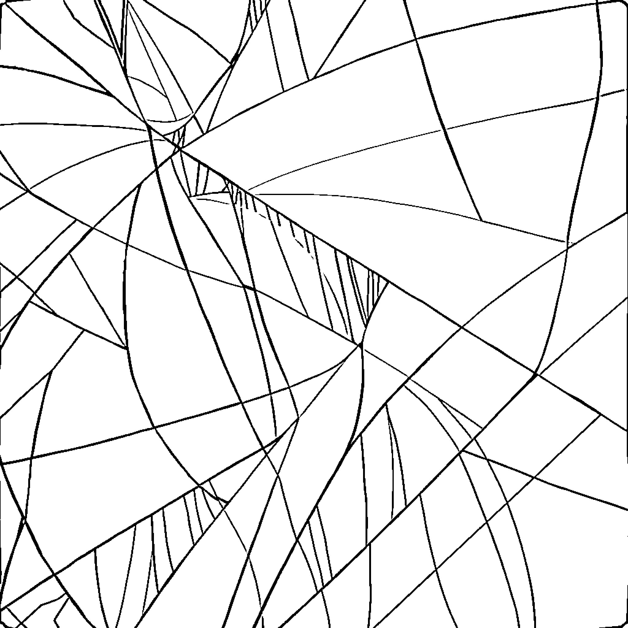 Pattern of Intersecting Lines and Shapes Coloring Page (free black-and-white line drawing printable PDF for all, from beginners to advanced learners, including children, teens, adults, and seniors)