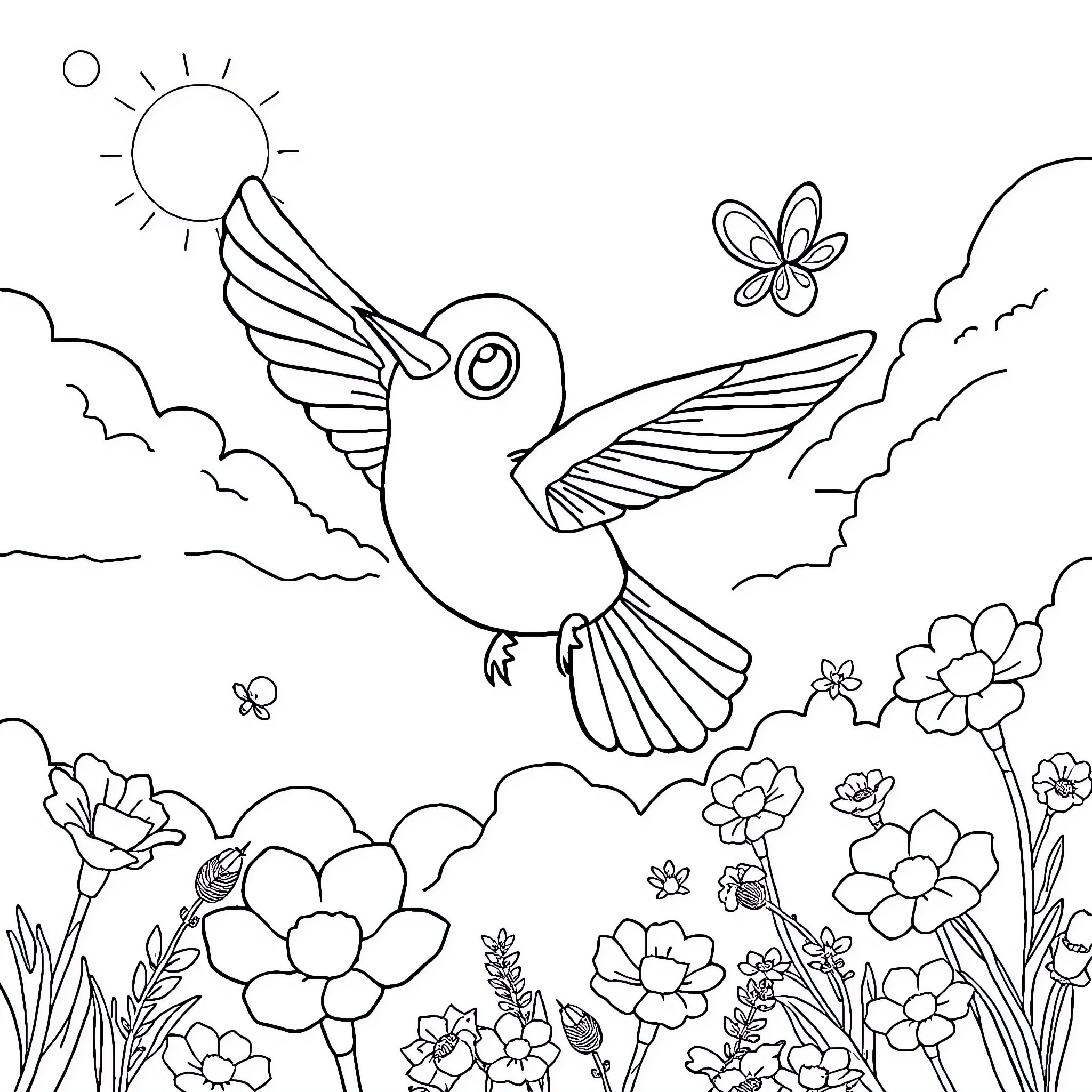 Deku's Vibrant Nature Adventure Coloring Page (free black-and-white line drawing printable PDF for all, from beginners to advanced learners, including children, teens, adults, and seniors)