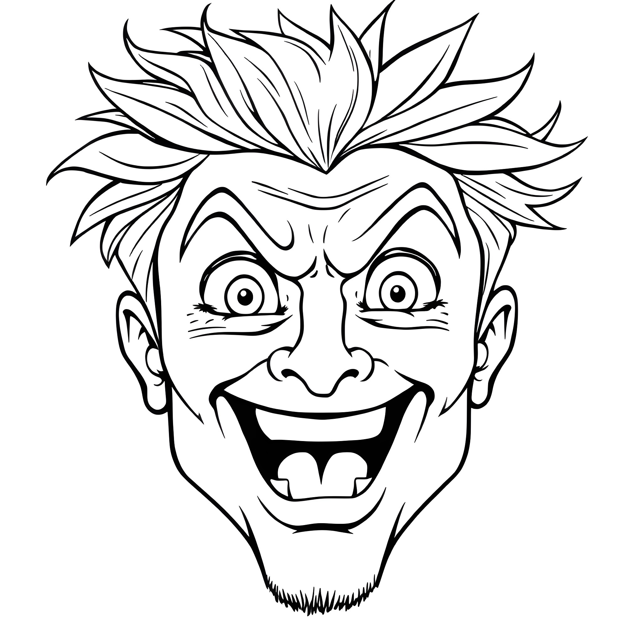Shonen Manga Character with Vibrant Facial Expressions Coloring Page (free black-and-white line drawing printable PDF for all, from beginners to advanced learners, including children, teens, adults, and seniors)