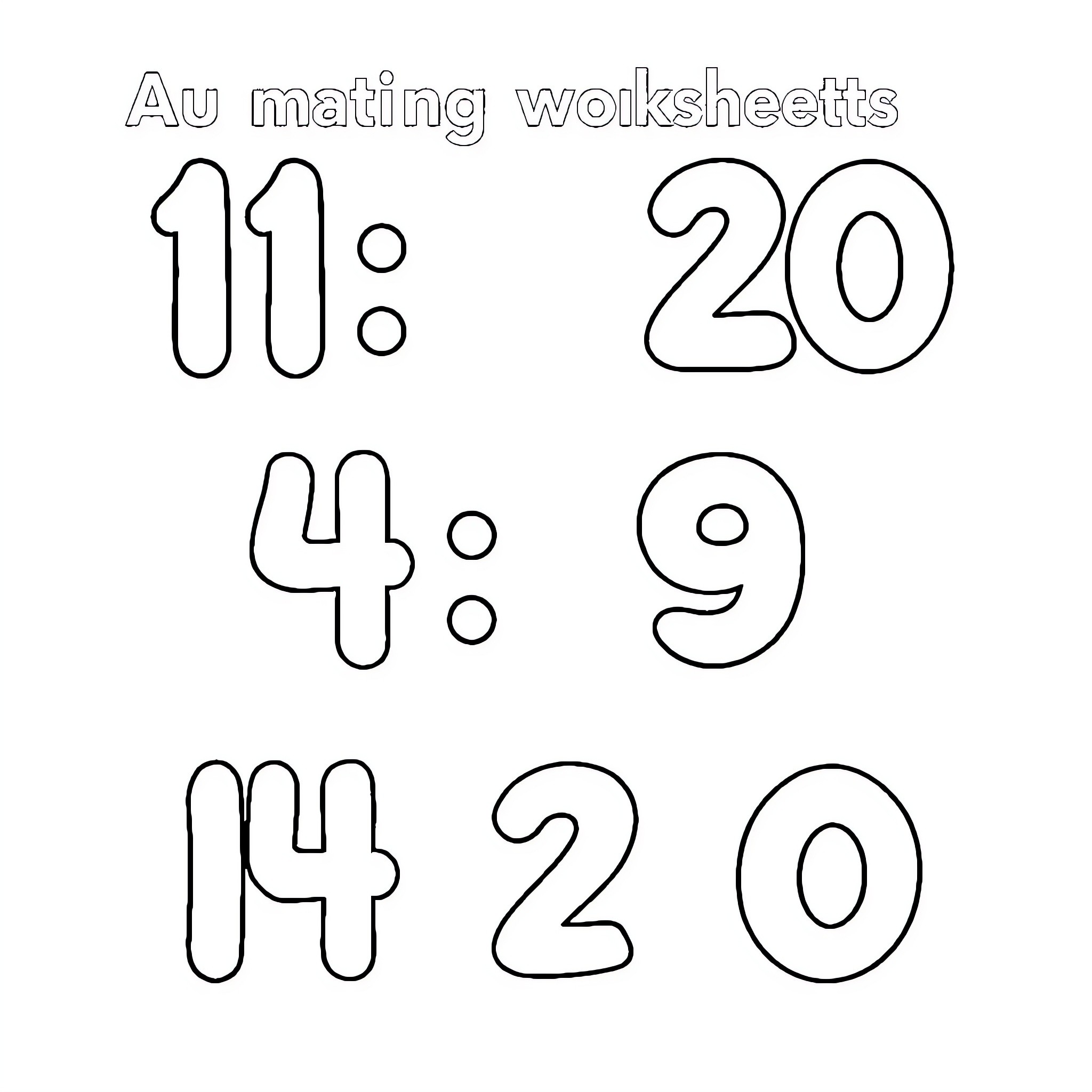 Counting numbers on worksheets Coloring Page (free black-and-white line drawing printable PDF for all, from beginners to advanced learners, including children, teens, adults, and seniors)